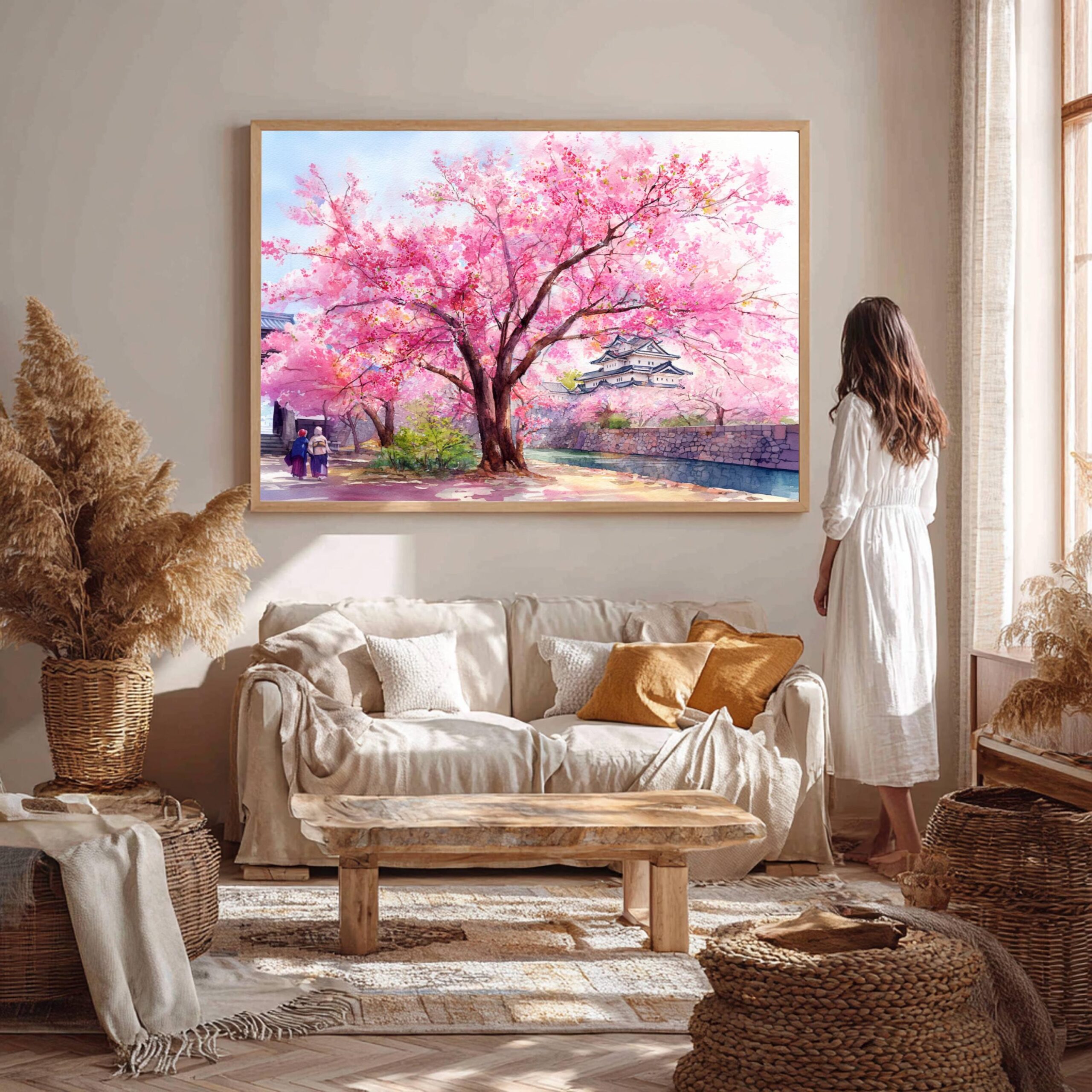 Cherry Blossom Hirosaki Japan Asia Watercolor Print: Japanese Travel Art Poster - Image 6
