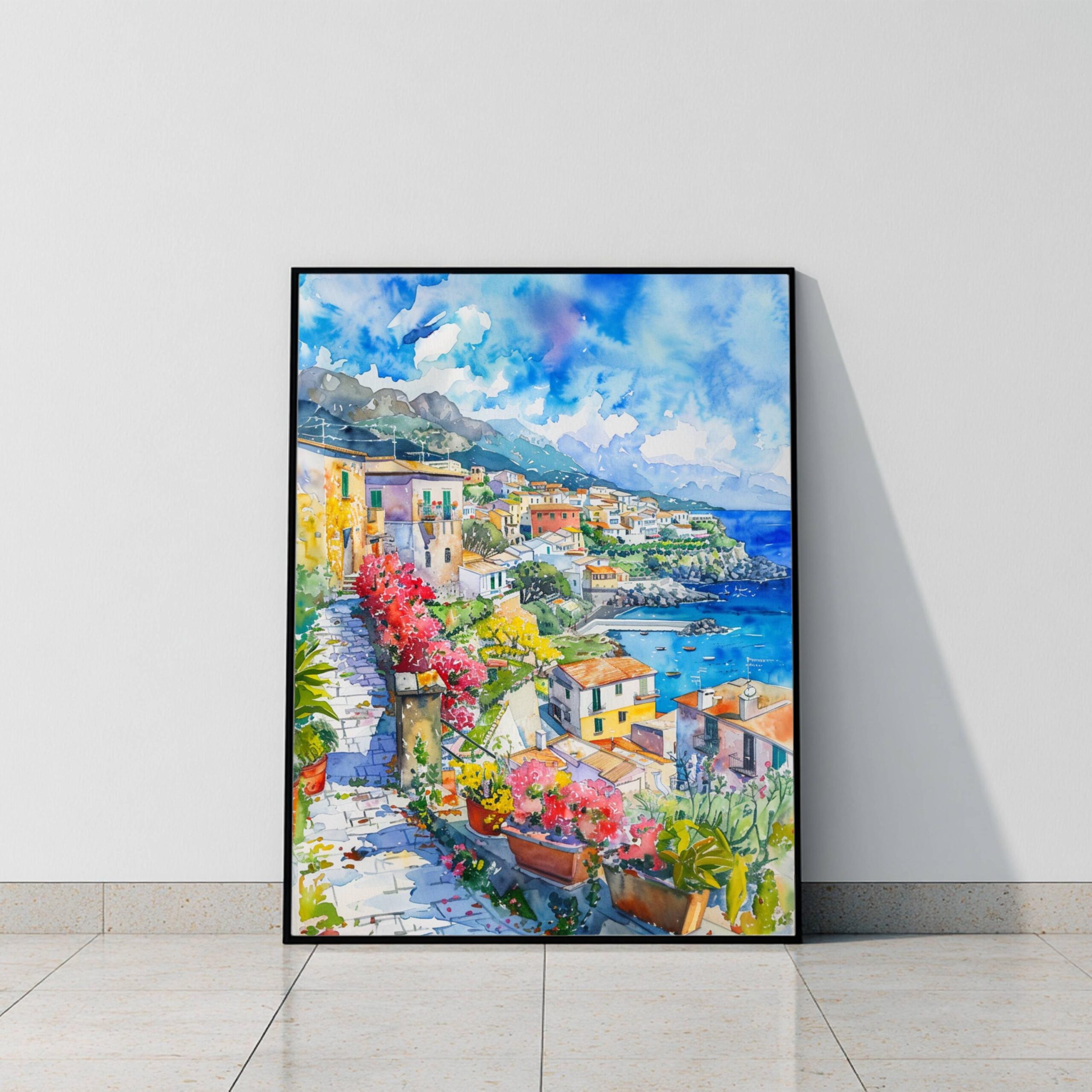 Gallipoli Apulia Southern Italy Watercolor: Italian Travel Art Poster - Image 2
