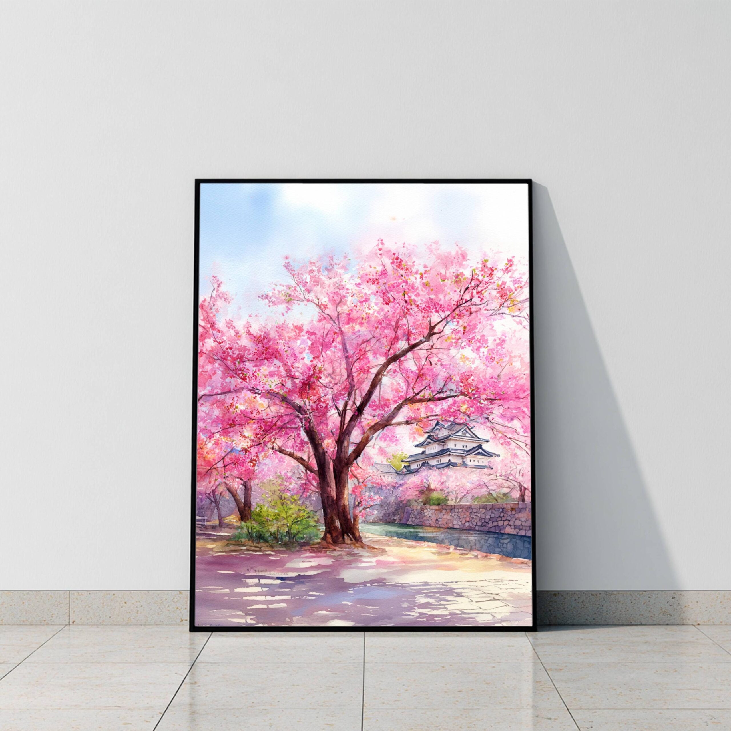 Cherry Blossom Hirosaki Japan Asia Watercolor Print: Japanese Travel Art Poster - Image 2