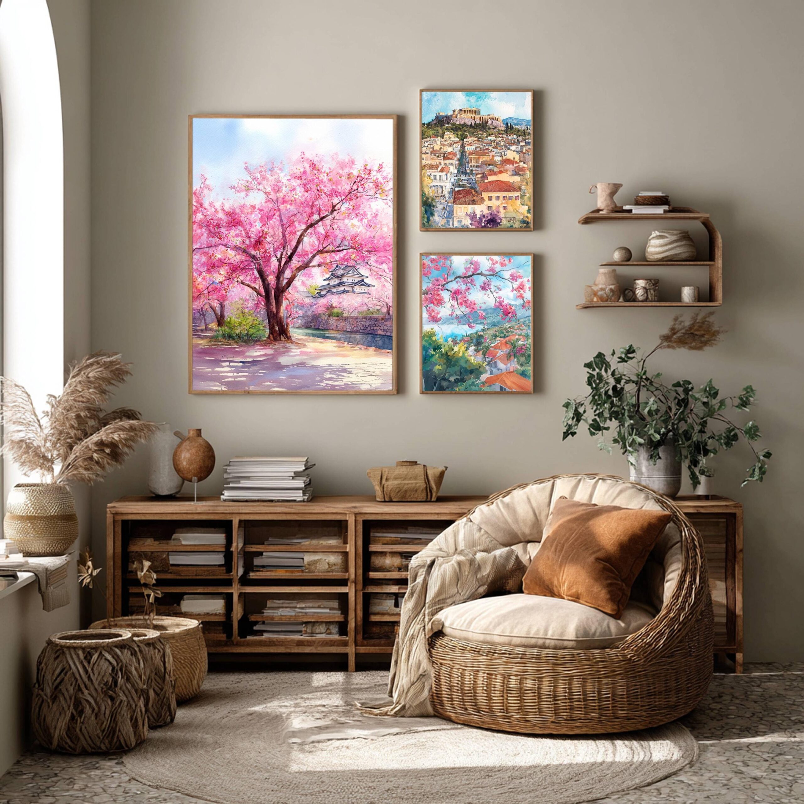 Cherry Blossom Hirosaki Japan Asia Watercolor Print: Japanese Travel Art Poster - Image 6