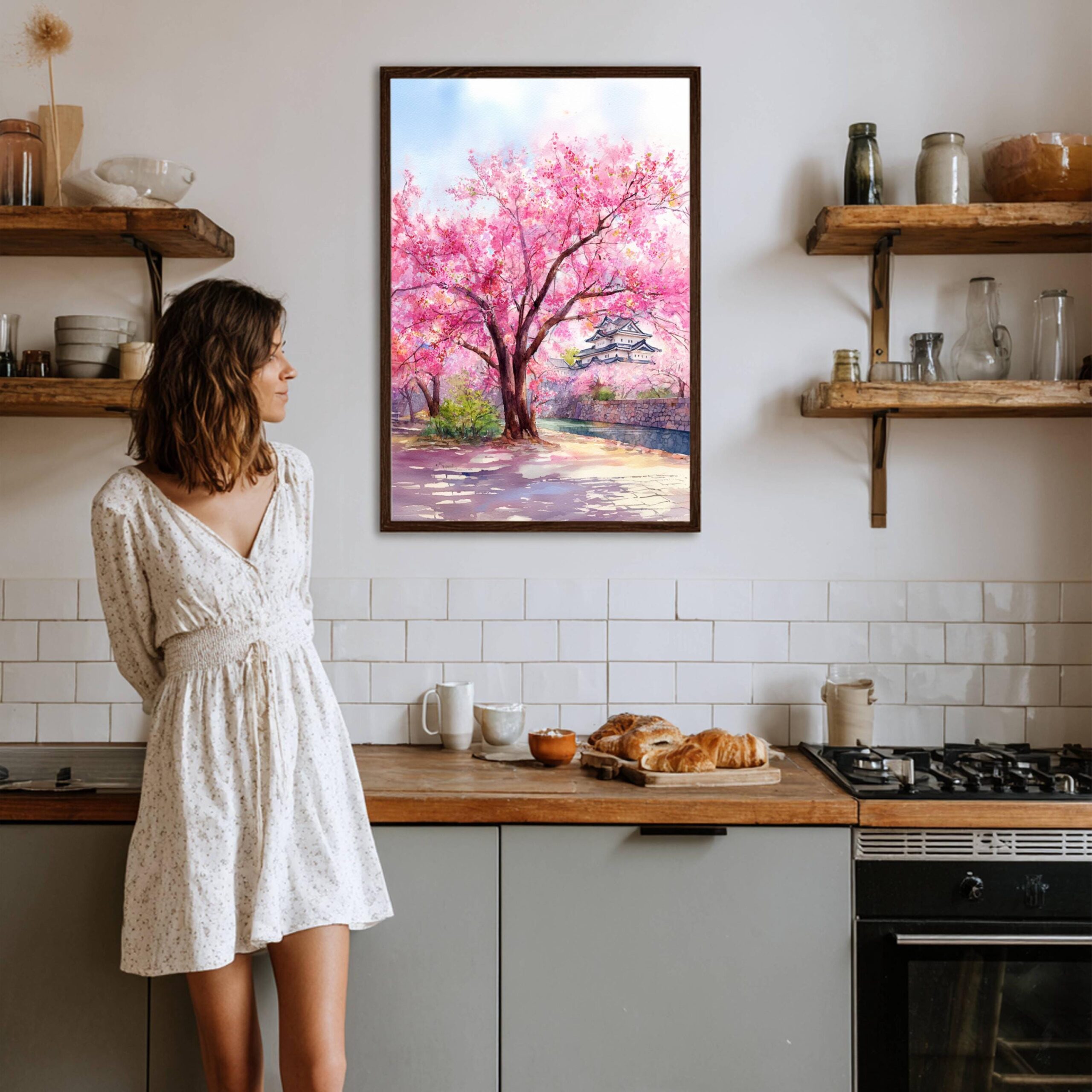 Cherry Blossom Hirosaki Japan Asia Watercolor Print: Japanese Travel Art Poster - Image 4