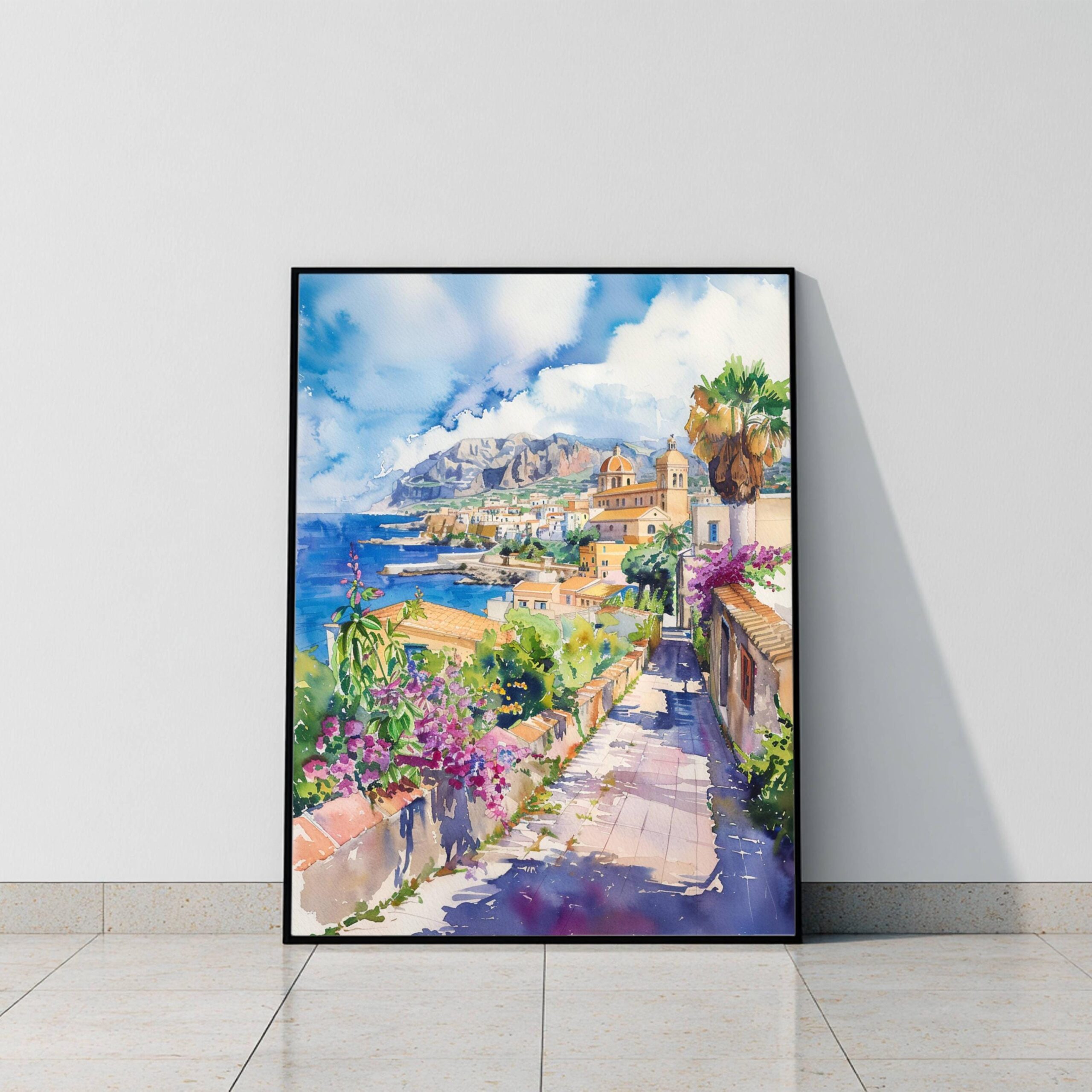San Vito Lo Capo Sicily Italy Watercolor: Italian Travel Art Poster - Image 2