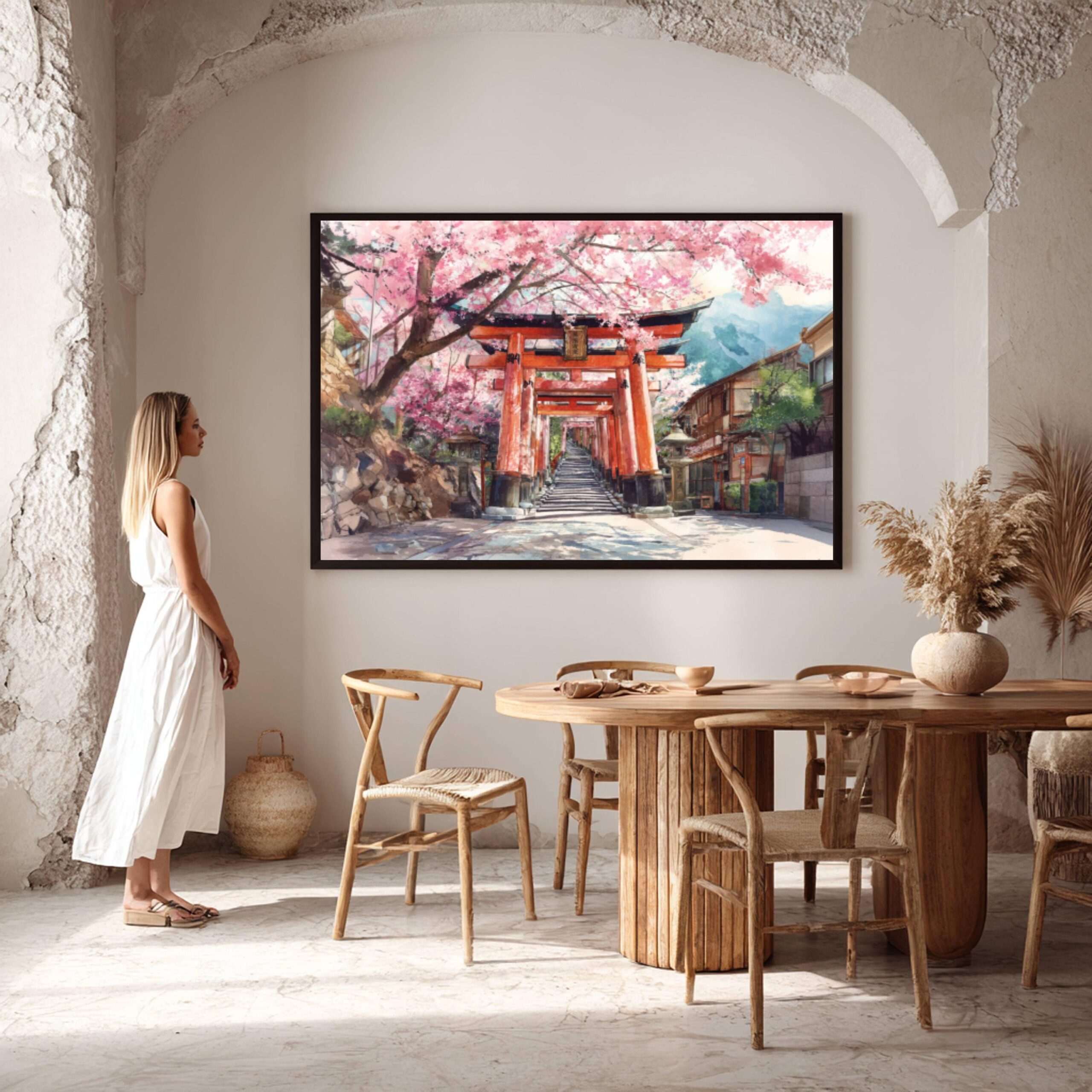 Fushimi Inari 1000 Gates Japan Asia Watercolor Print: Japanese Travel Art Poster - Image 2