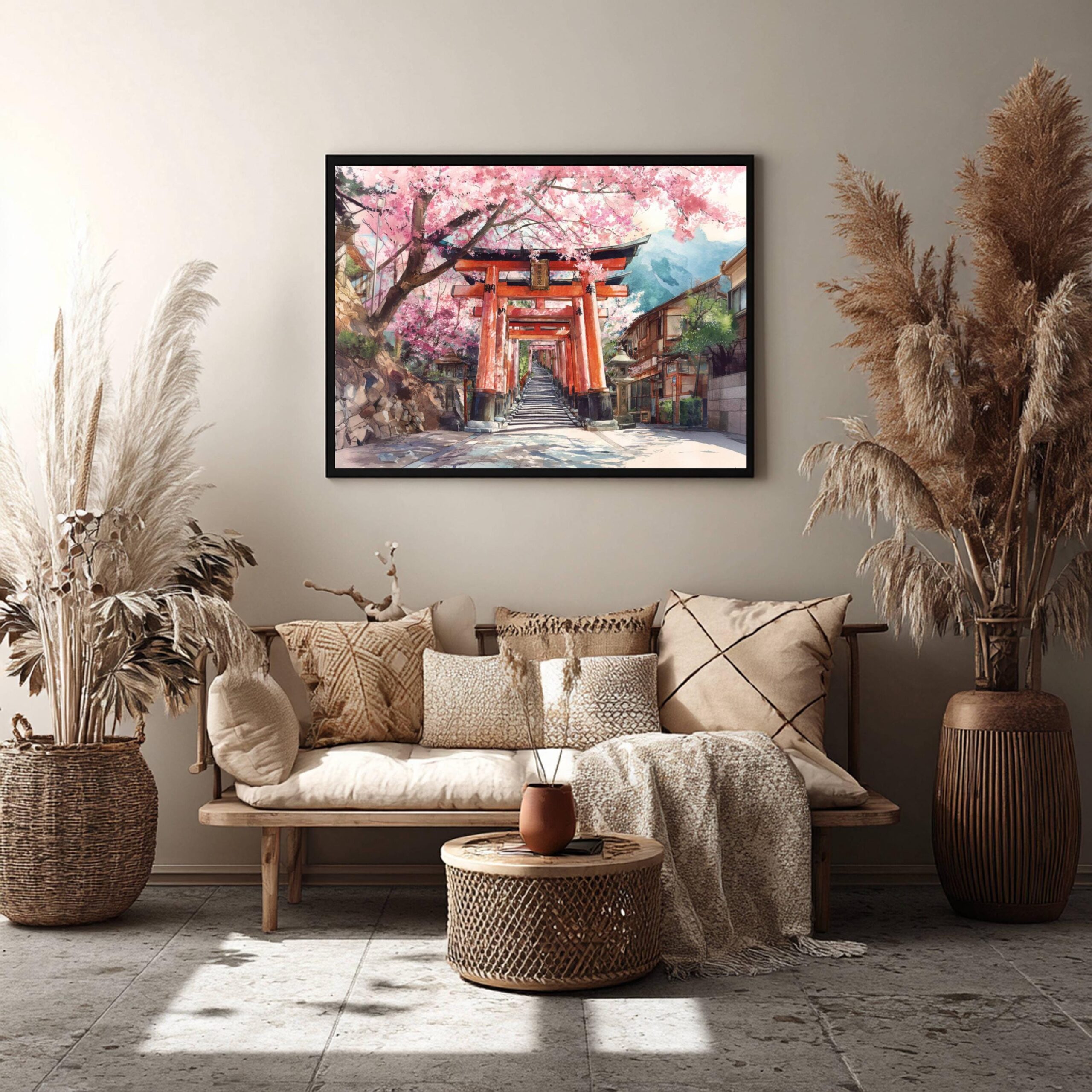 Fushimi Inari 1000 Gates Japan Asia Watercolor Print: Japanese Travel Art Poster - Image 3