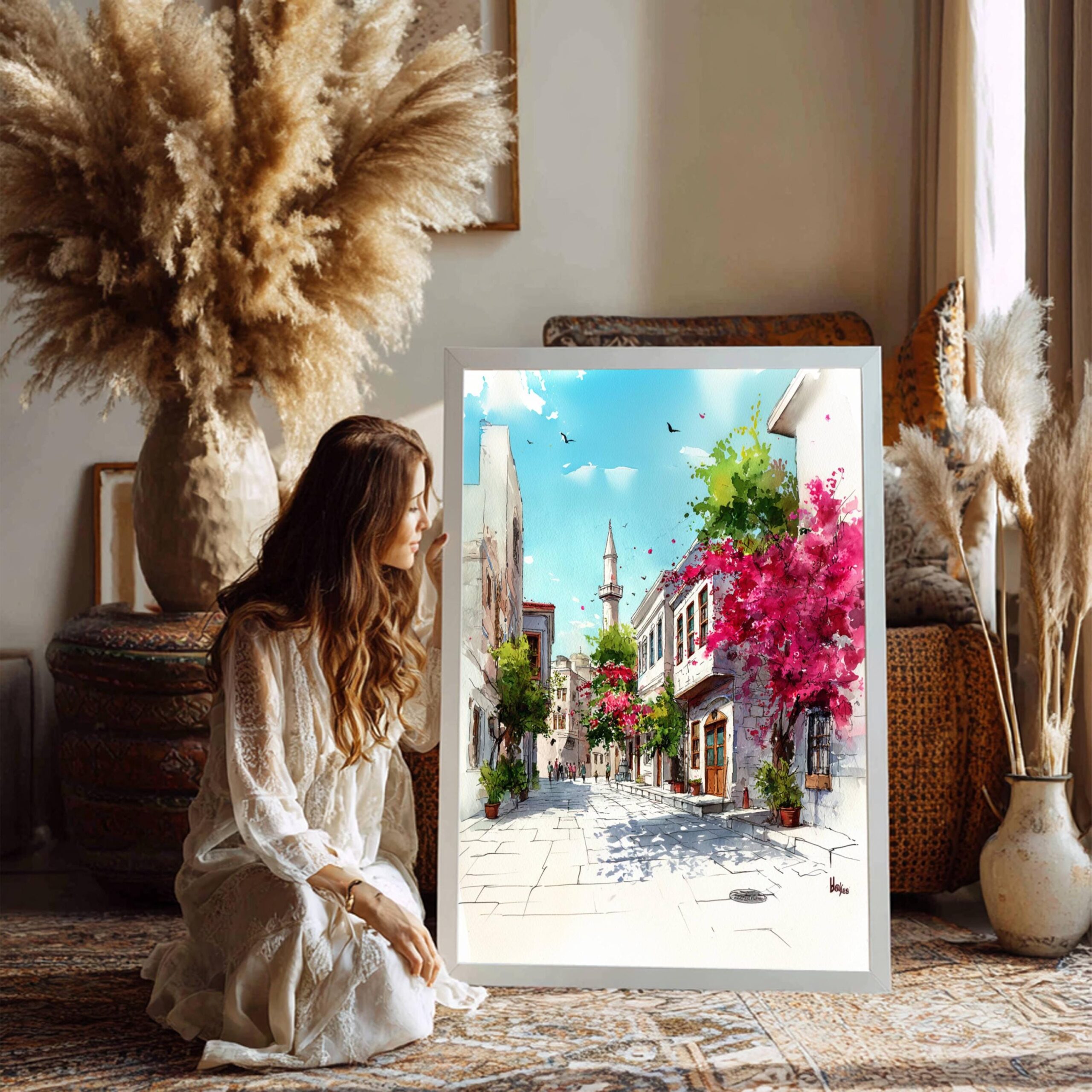 Bodrum Turkey Watercolor Print: Türkiye Europe Travel Art Poster - Image 3