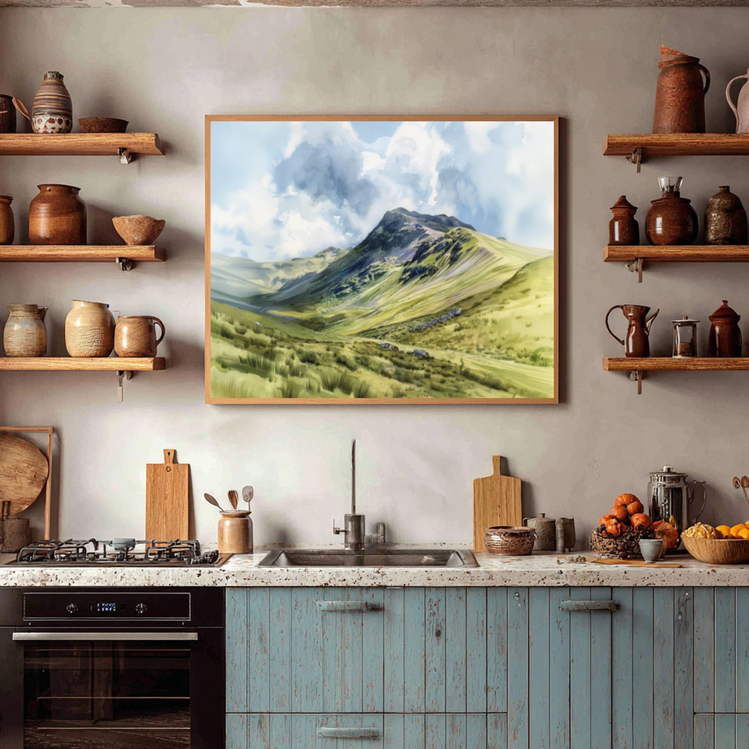 Scafell Pike Cumbria England UK Watercolor: Three Peaks Challenge Poster - Image 8