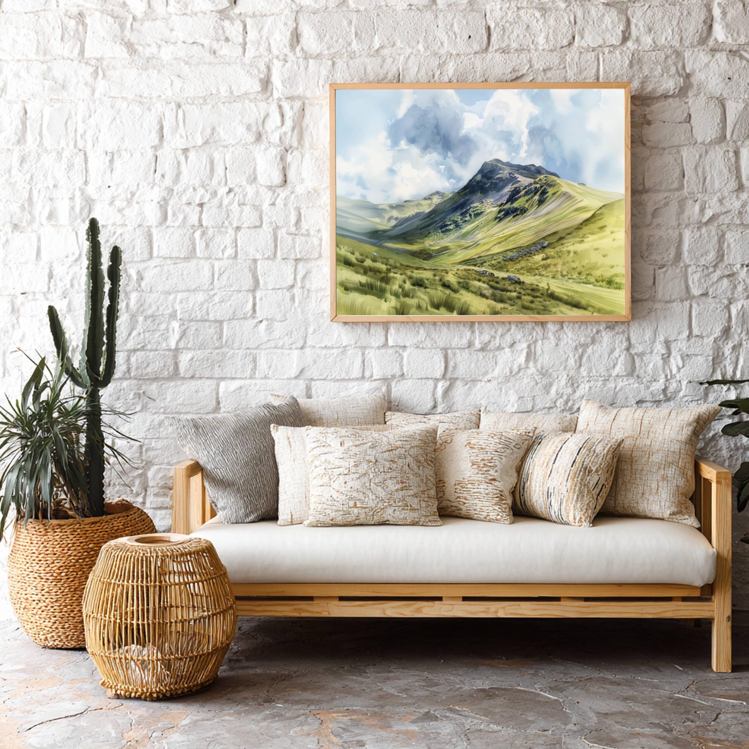 Scafell Pike Cumbria England UK Watercolor: Three Peaks Challenge Poster - Image 4