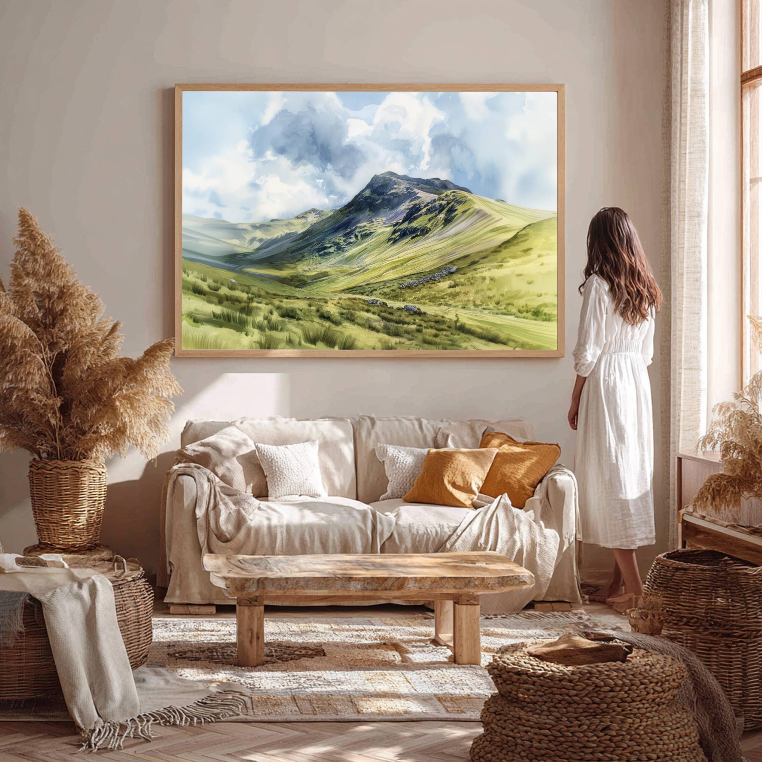 Scafell Pike Cumbria England UK Watercolor: Three Peaks Challenge Poster - Image 6