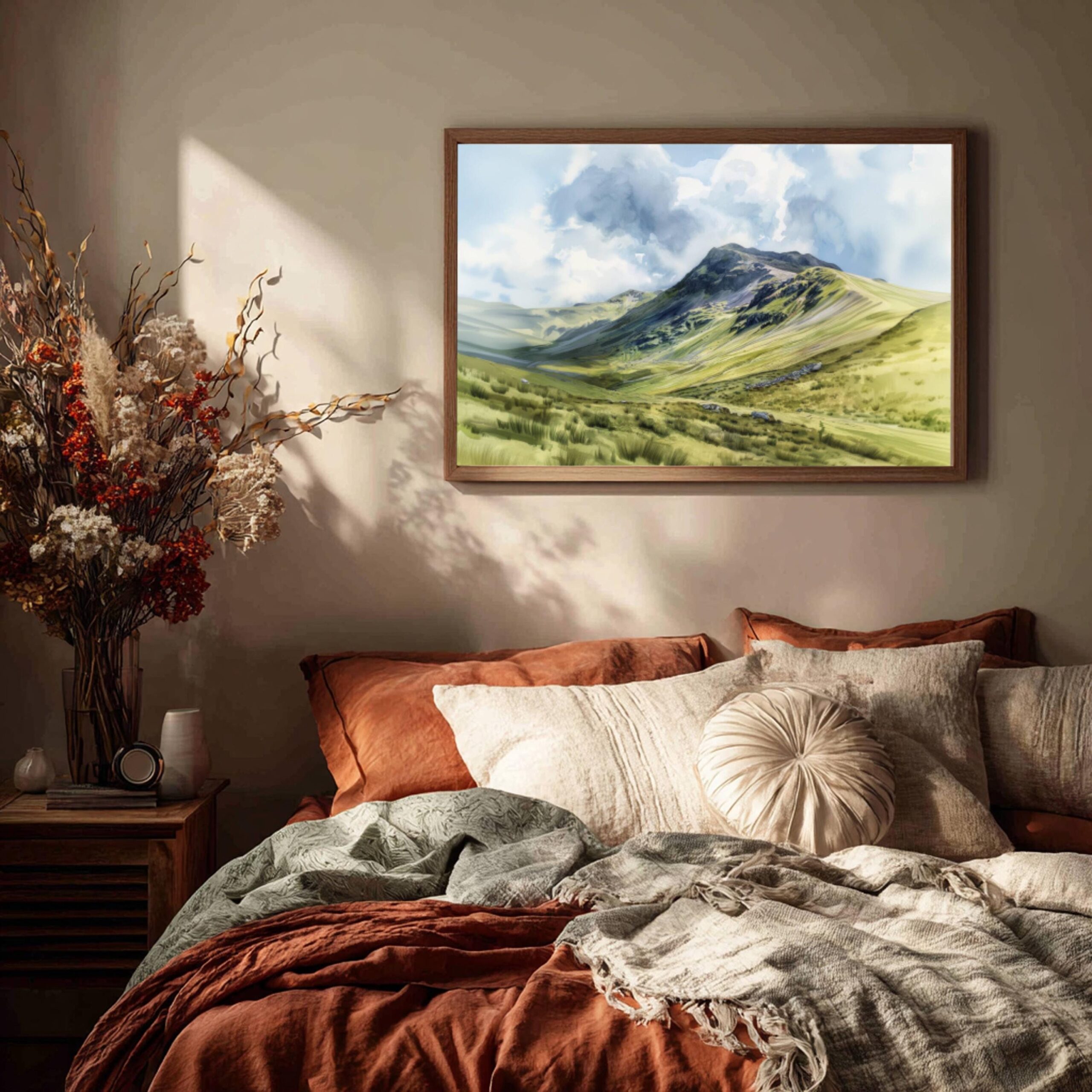 Scafell Pike Cumbria England UK Watercolor: Three Peaks Challenge Poster - Image 9