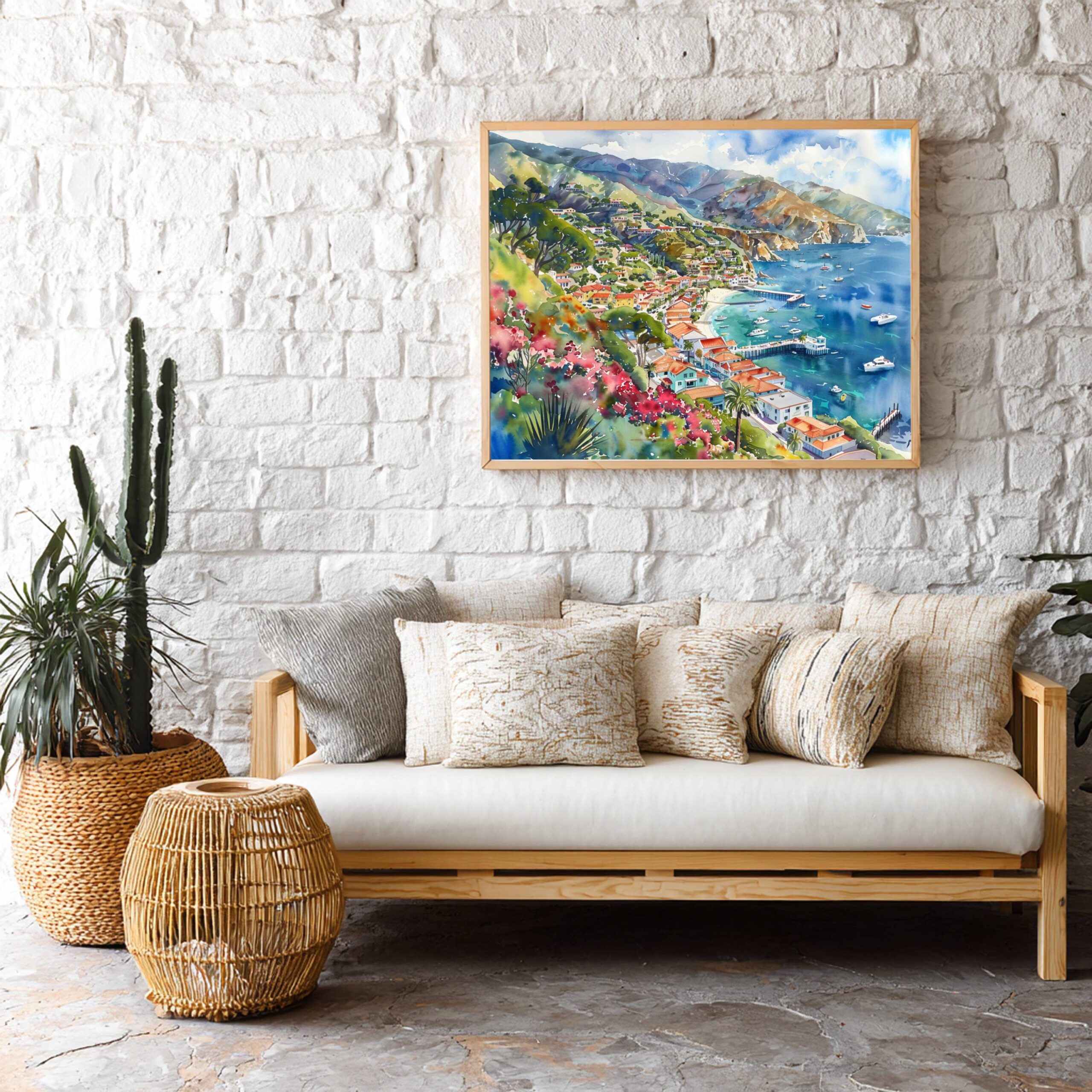 Catalina Island California USA Watercolor Print: American Travel Poster - Image 4