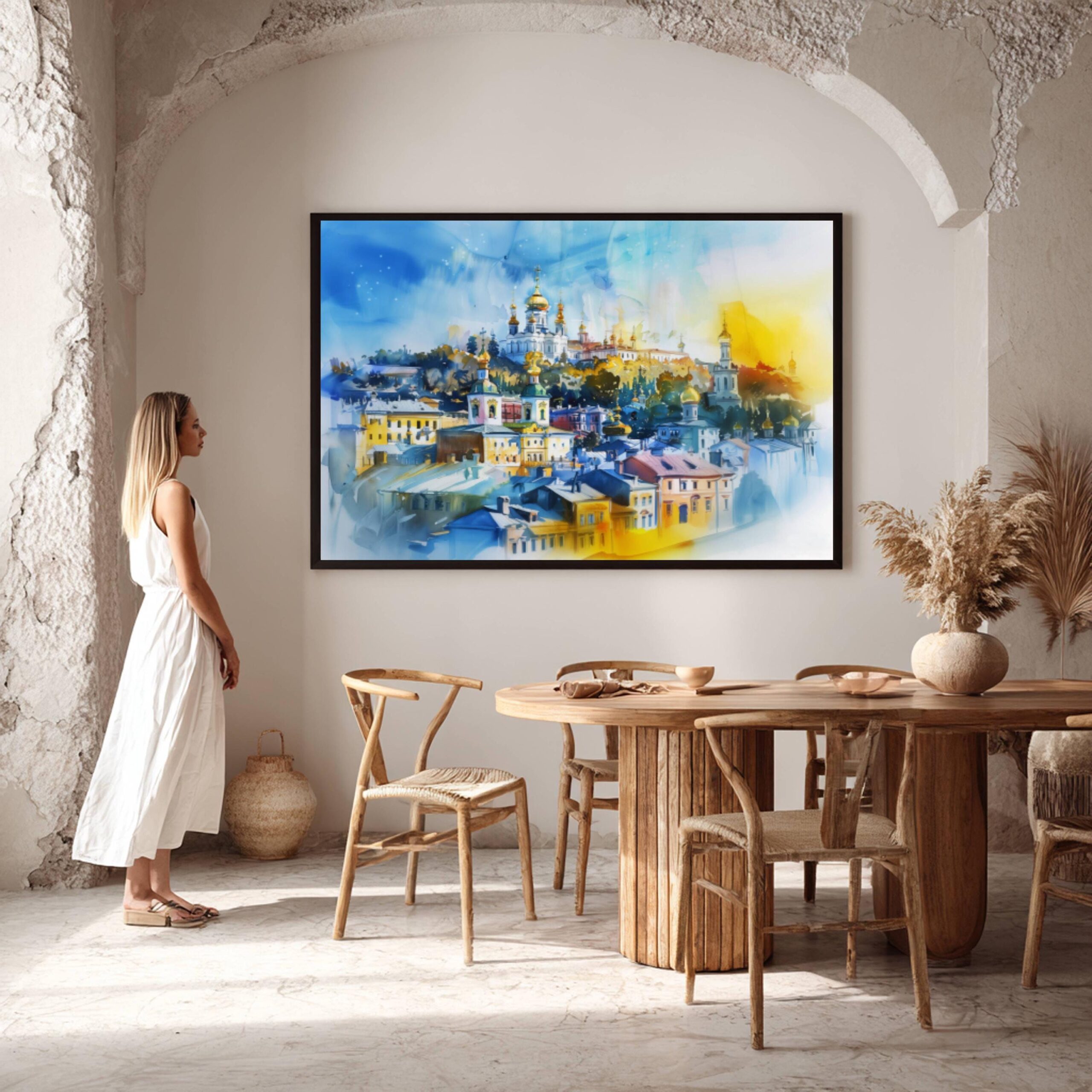 Kyiv-Pechersk Lavra Ukraine Europe Watercolor Print: Travel Art Poster - Image 2