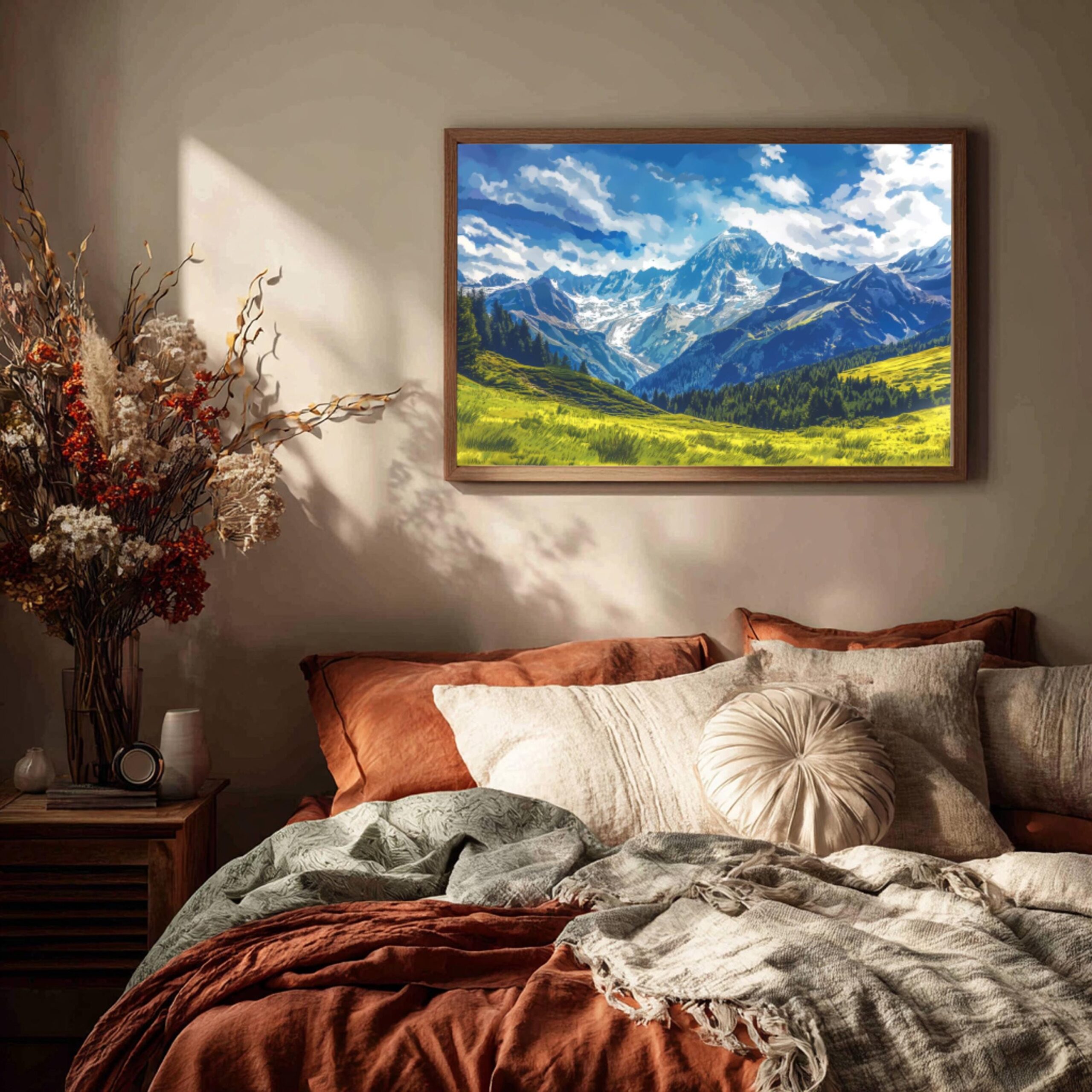 Mont Blanc Mountain Switzerland Europe Watercolor Print: Vacation Travel Art Poster - Image 3