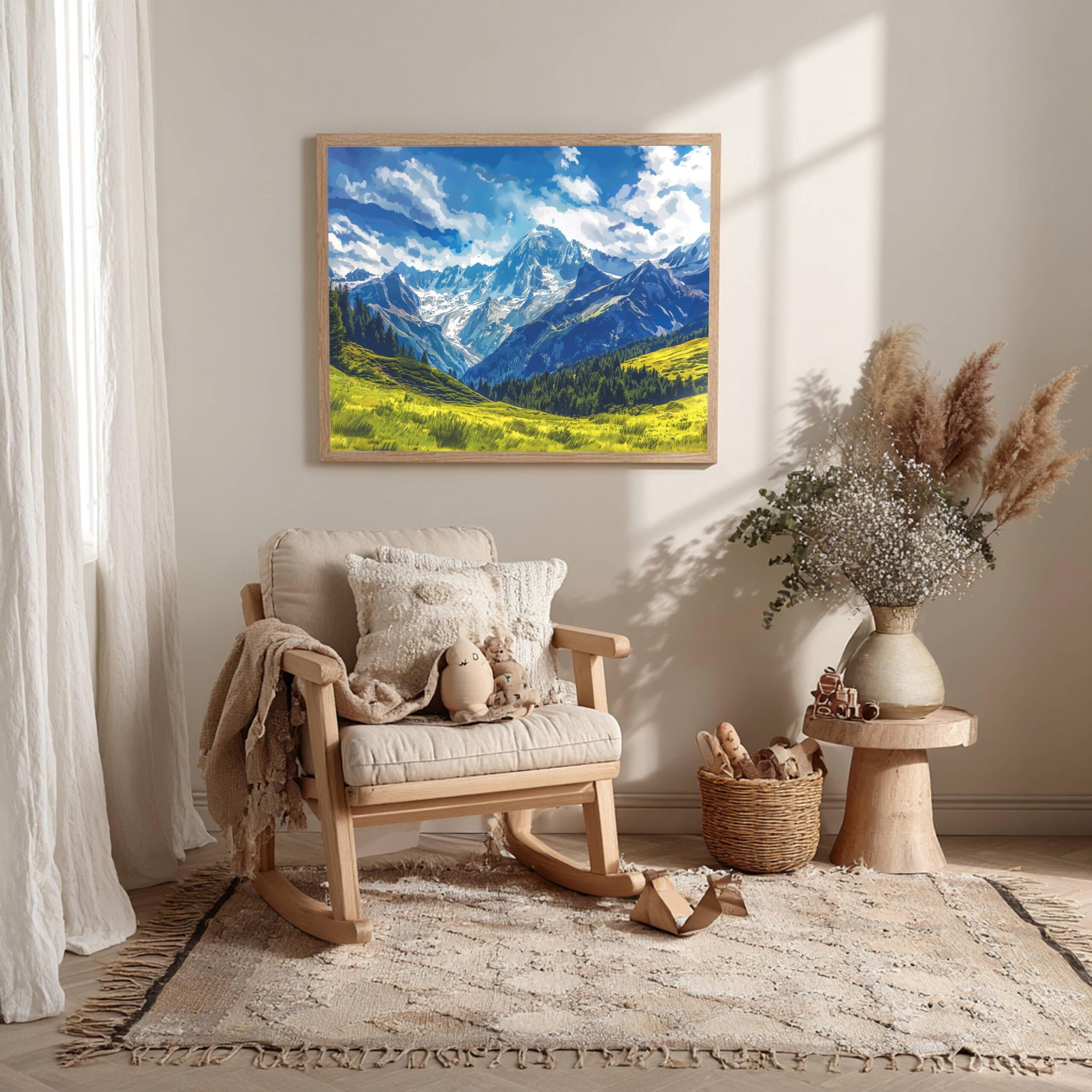 Mont Blanc Mountain Switzerland Europe Watercolor Print: Vacation Travel Art Poster - Image 8