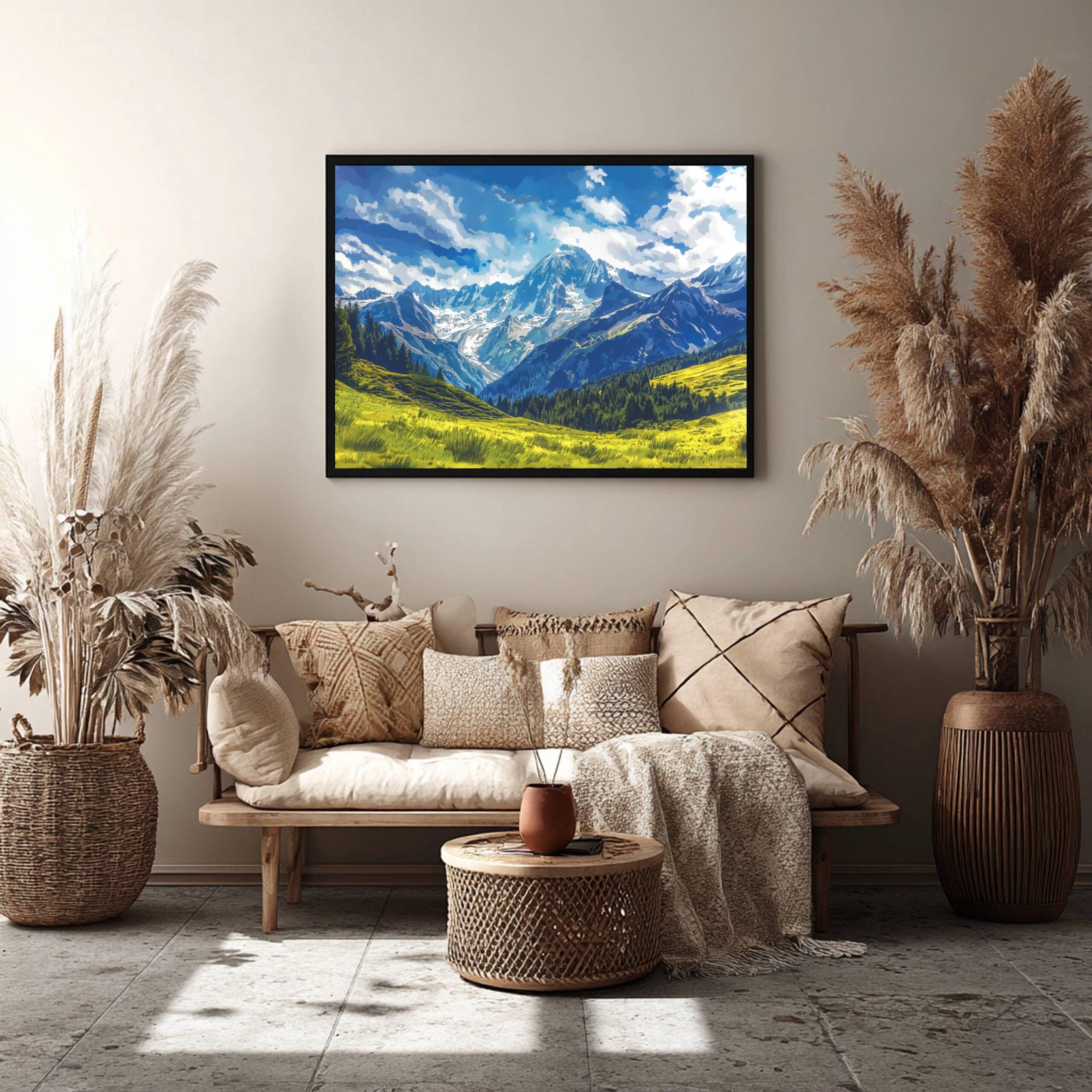 Mont Blanc Mountain Switzerland Europe Watercolor Print: Vacation Travel Art Poster - Image 6