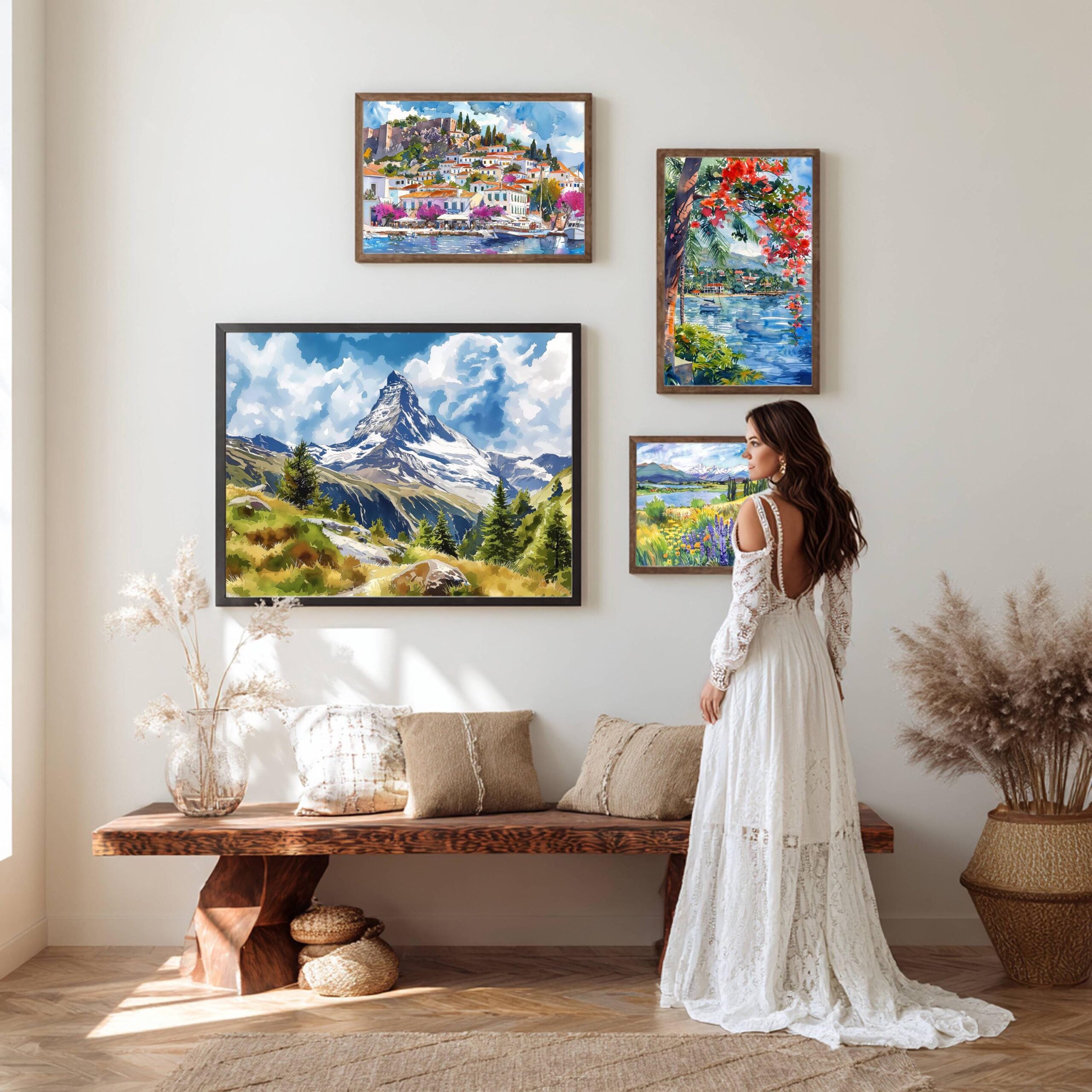 Matterhorn Switzerland Europe Watercolor Print: Vacation Travel Art Poster - Image 2
