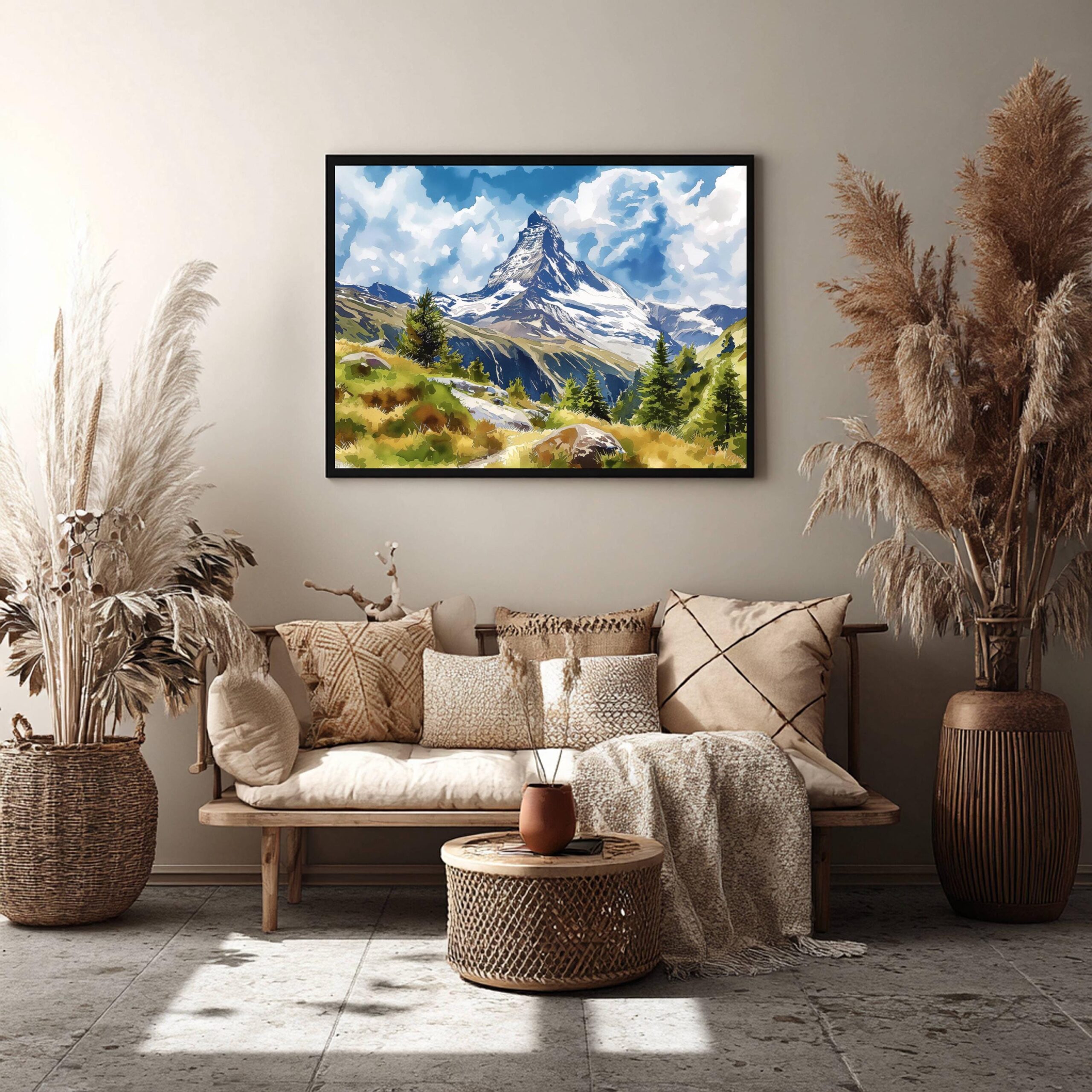 Matterhorn Switzerland Europe Watercolor Print: Vacation Travel Art Poster - Image 8