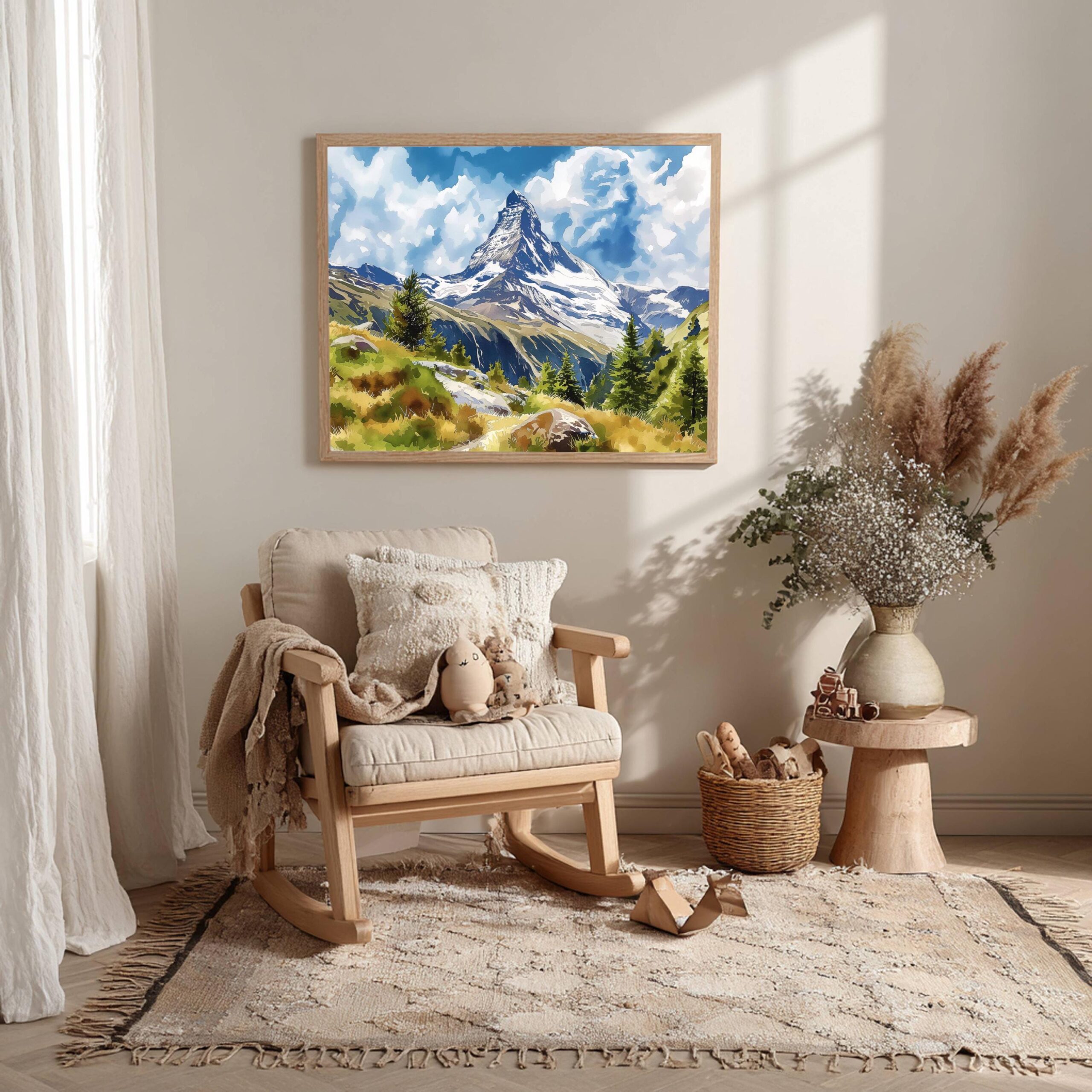 Matterhorn Switzerland Europe Watercolor Print: Vacation Travel Art Poster - Image 10