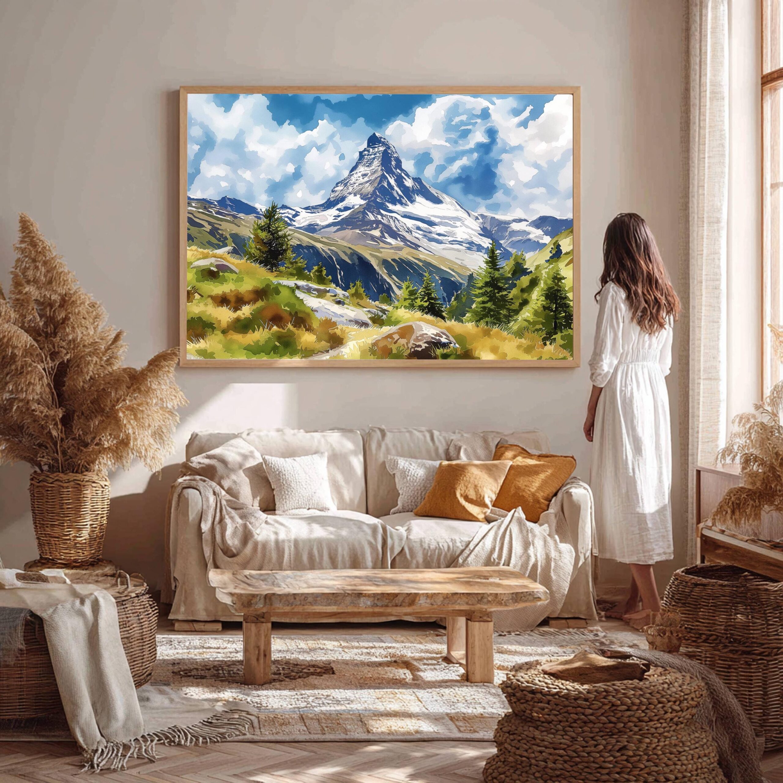 Matterhorn Switzerland Europe Watercolor Print: Vacation Travel Art Poster - Image 5