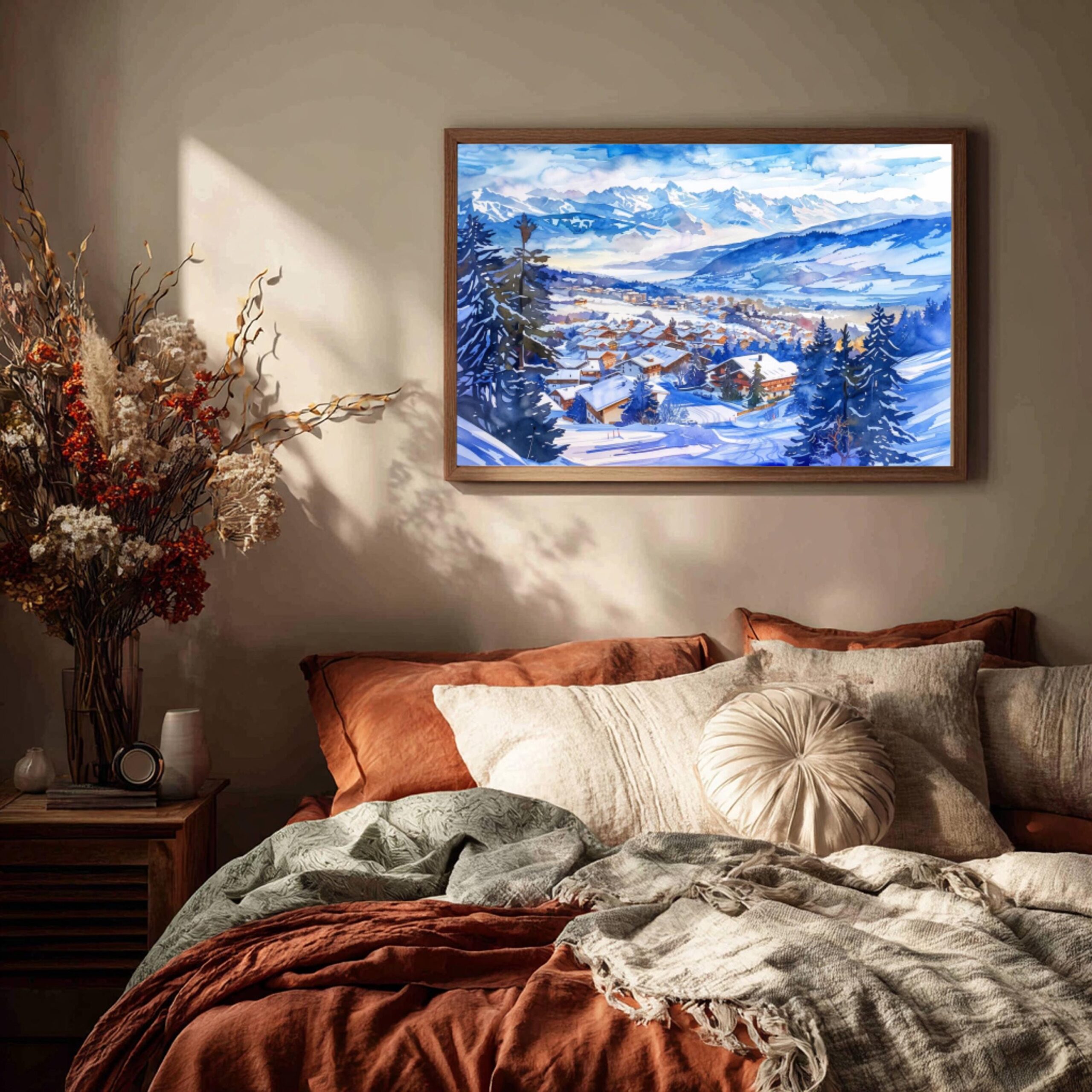 Crans-Montana Switzerland Europe Watercolor Print: Vacation Travel Art Poster - Image 4