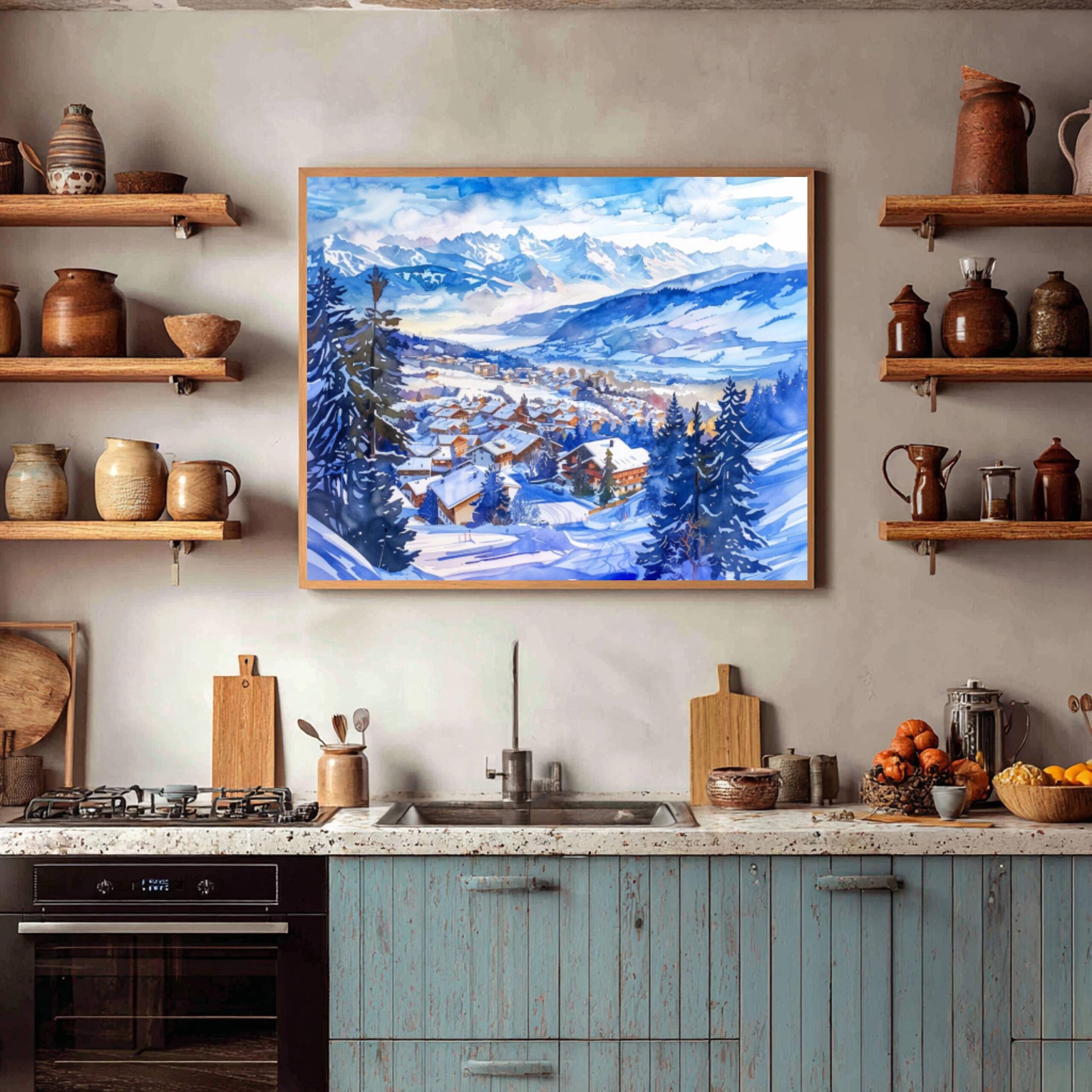 Crans-Montana Switzerland Europe Watercolor Print: Vacation Travel Art Poster - Image 8