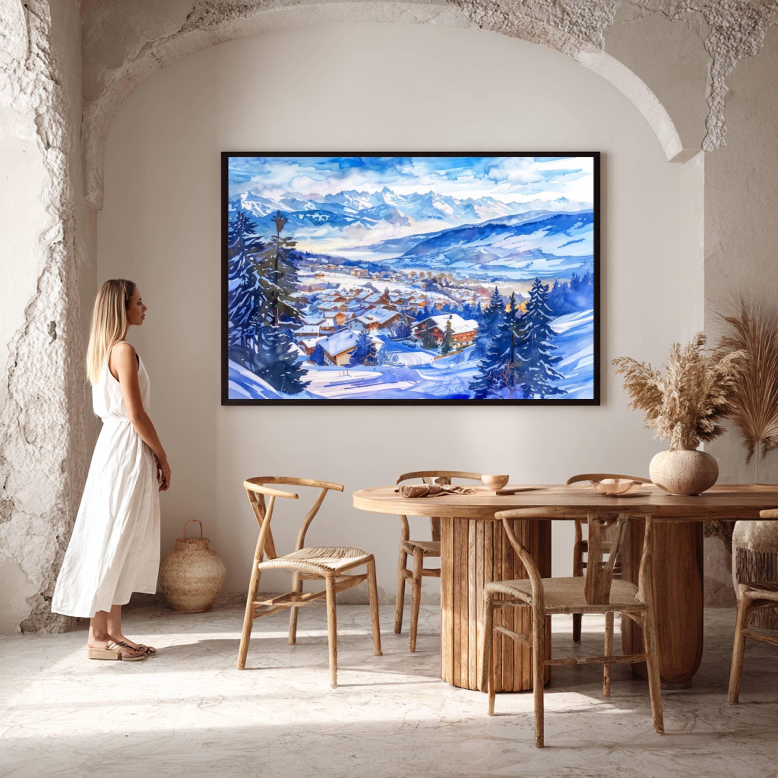 Crans-Montana Switzerland Europe Watercolor Print: Vacation Travel Art Poster - Image 7