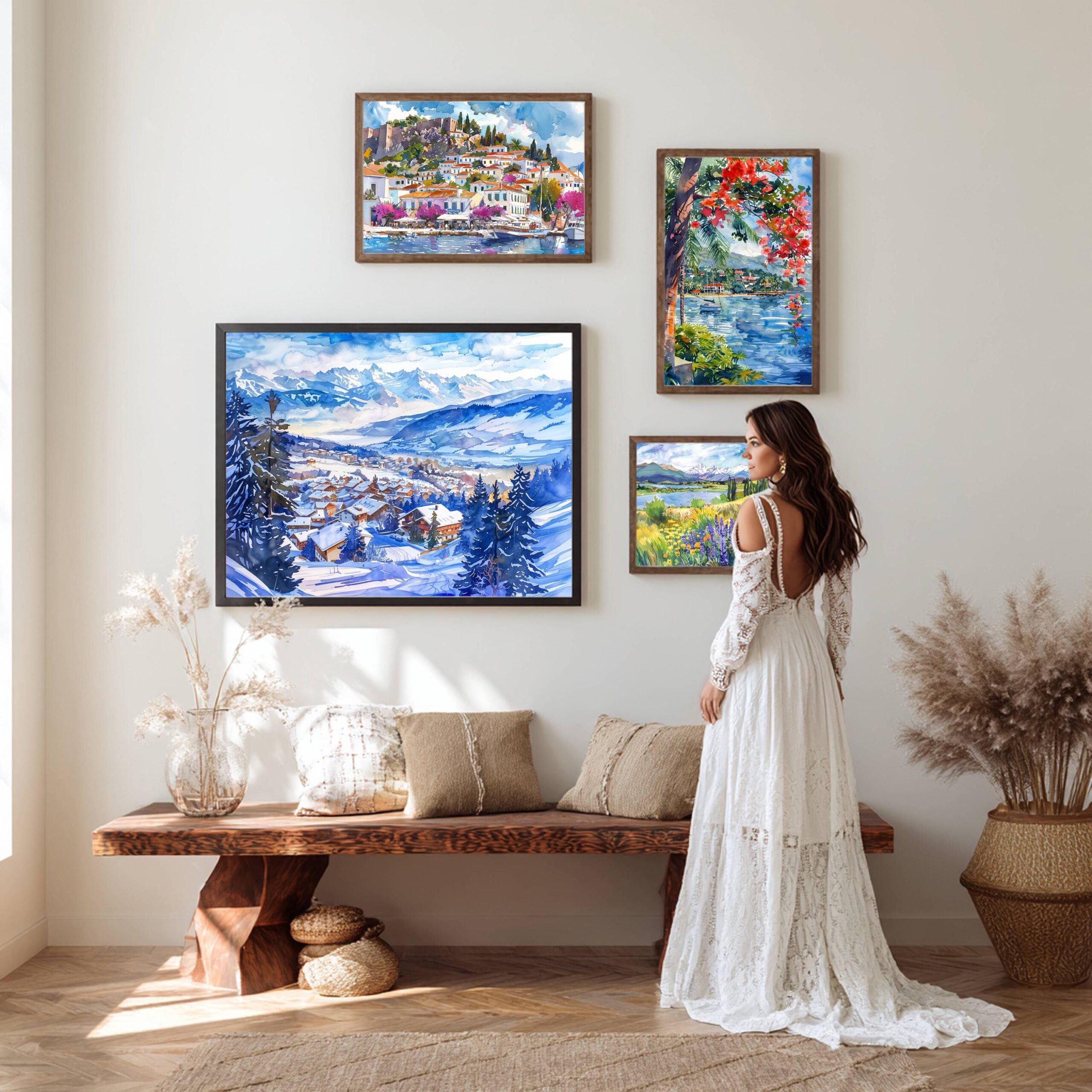 Crans-Montana Switzerland Europe Watercolor Print: Vacation Travel Art Poster - Image 2