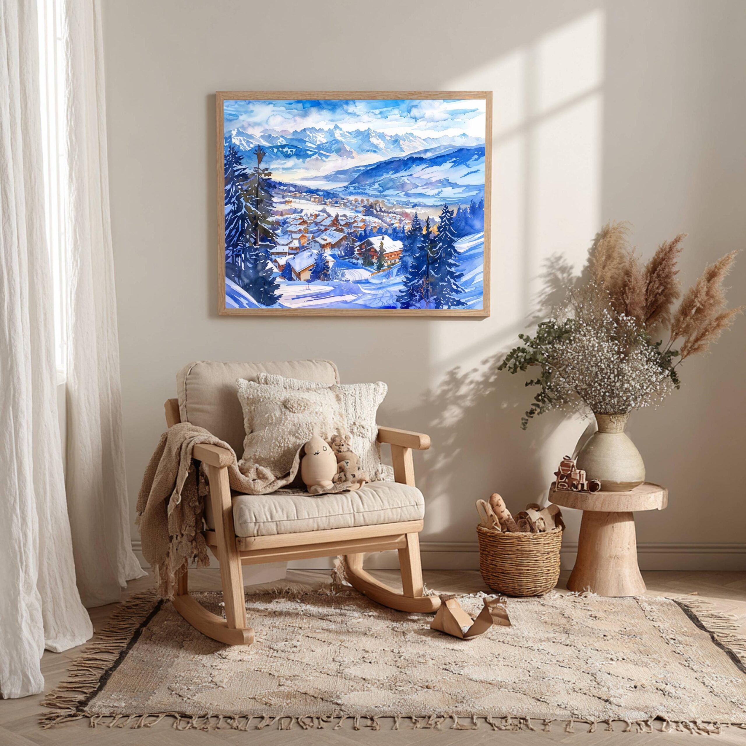 Crans-Montana Switzerland Europe Watercolor Print: Vacation Travel Art Poster - Image 10