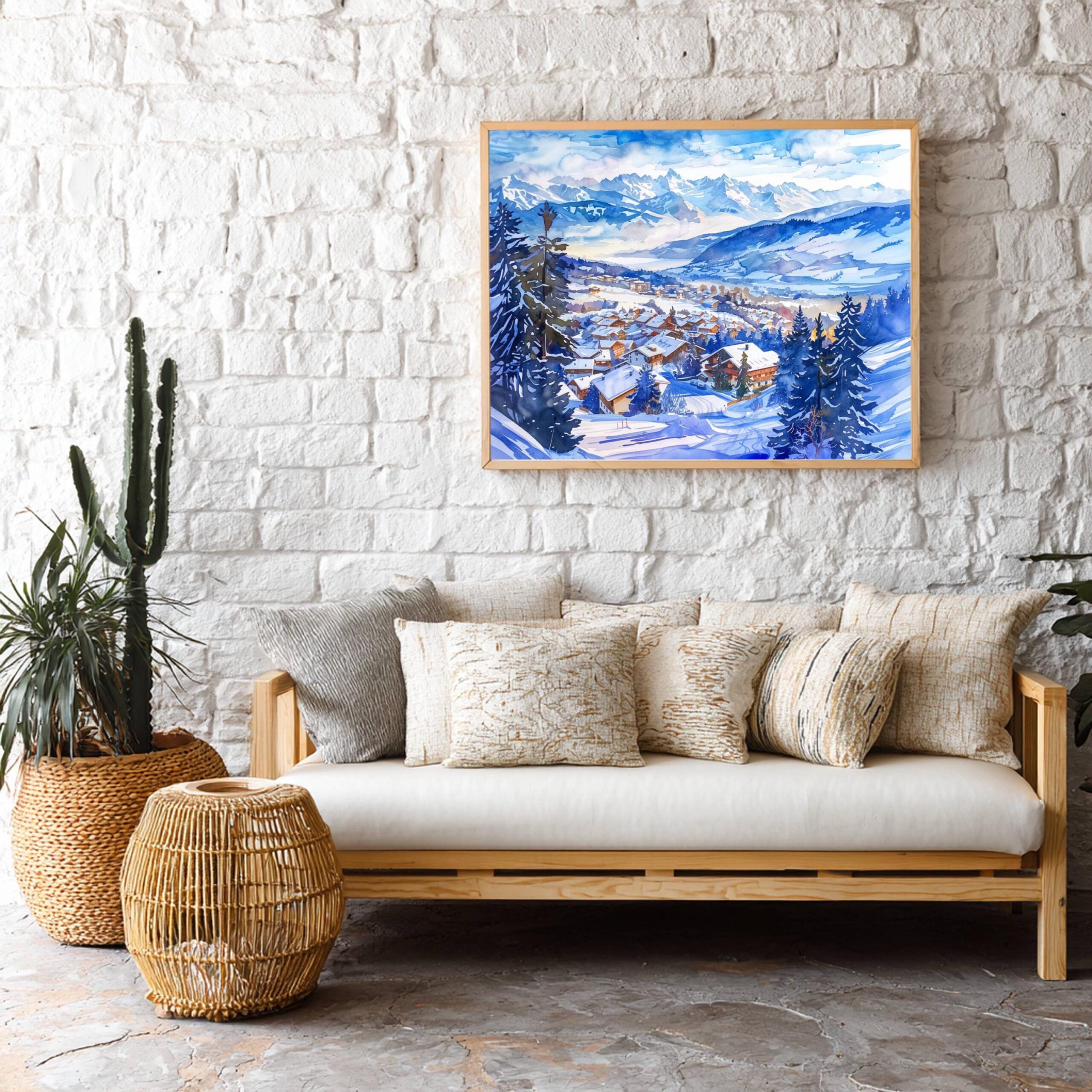 Crans-Montana Switzerland Europe Watercolor Print: Vacation Travel Art Poster - Image 9