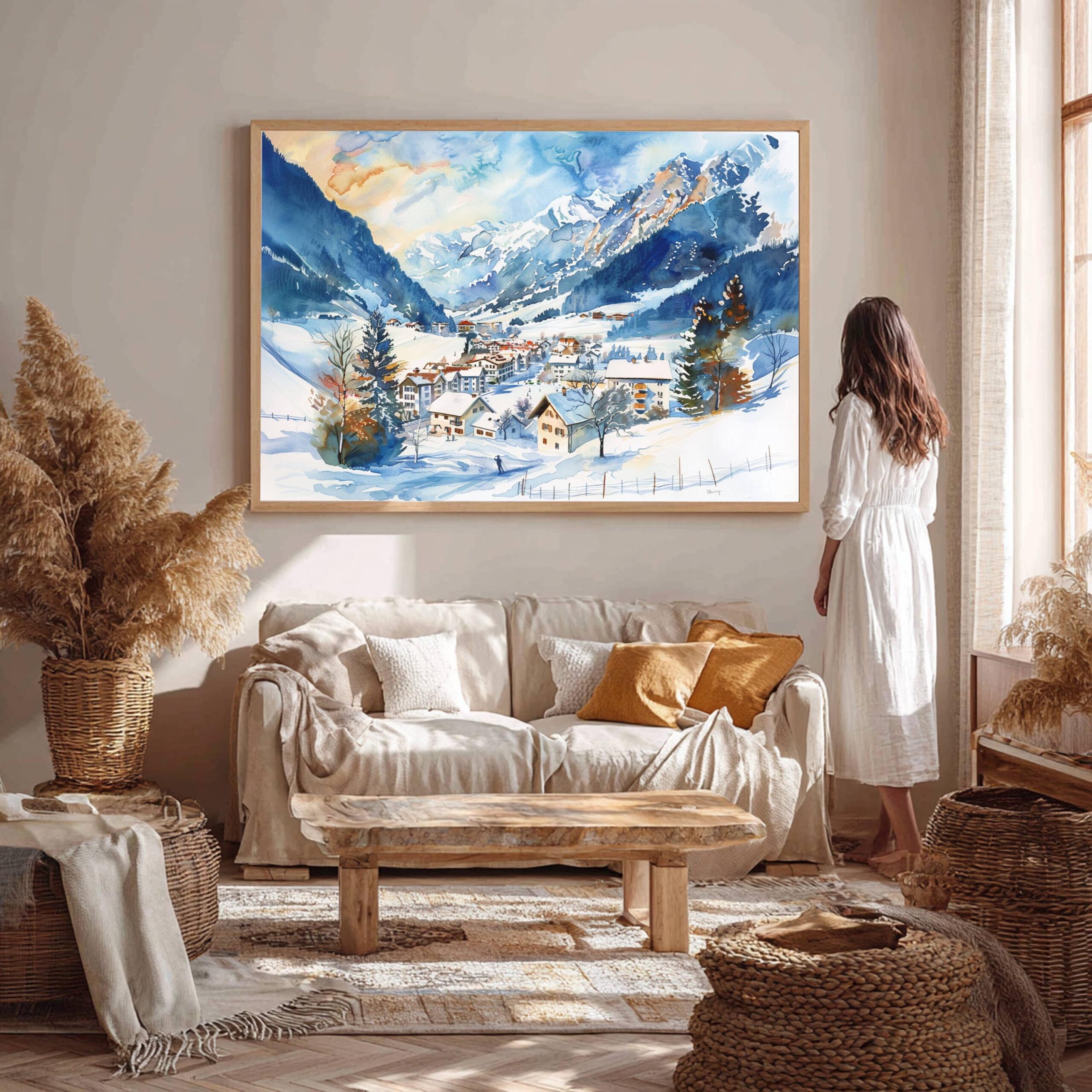 Engelberg Switzerland Europe Watercolor Print: Vacation Travel Art Poster - Image 3