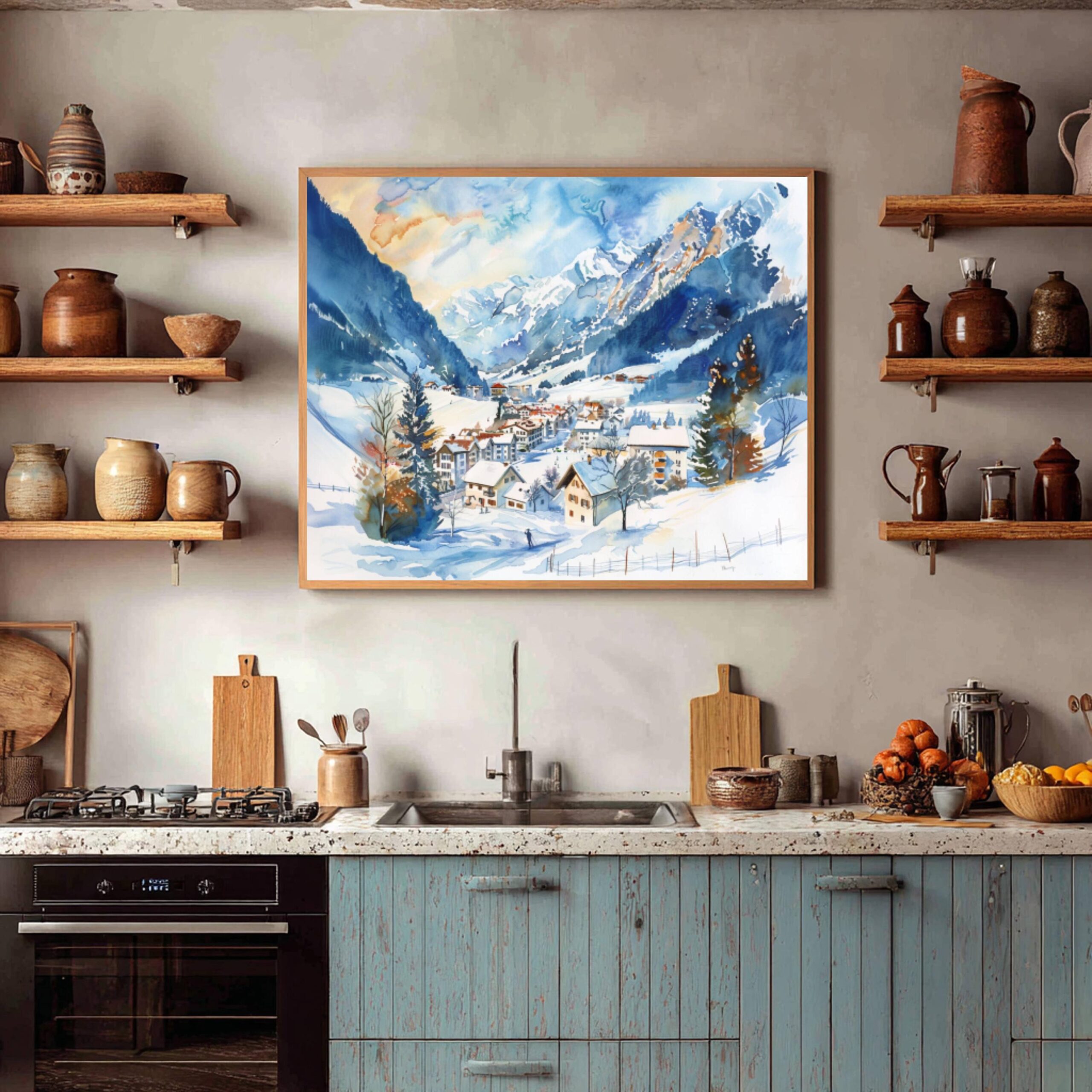 Engelberg Switzerland Europe Watercolor Print: Vacation Travel Art Poster - Image 7