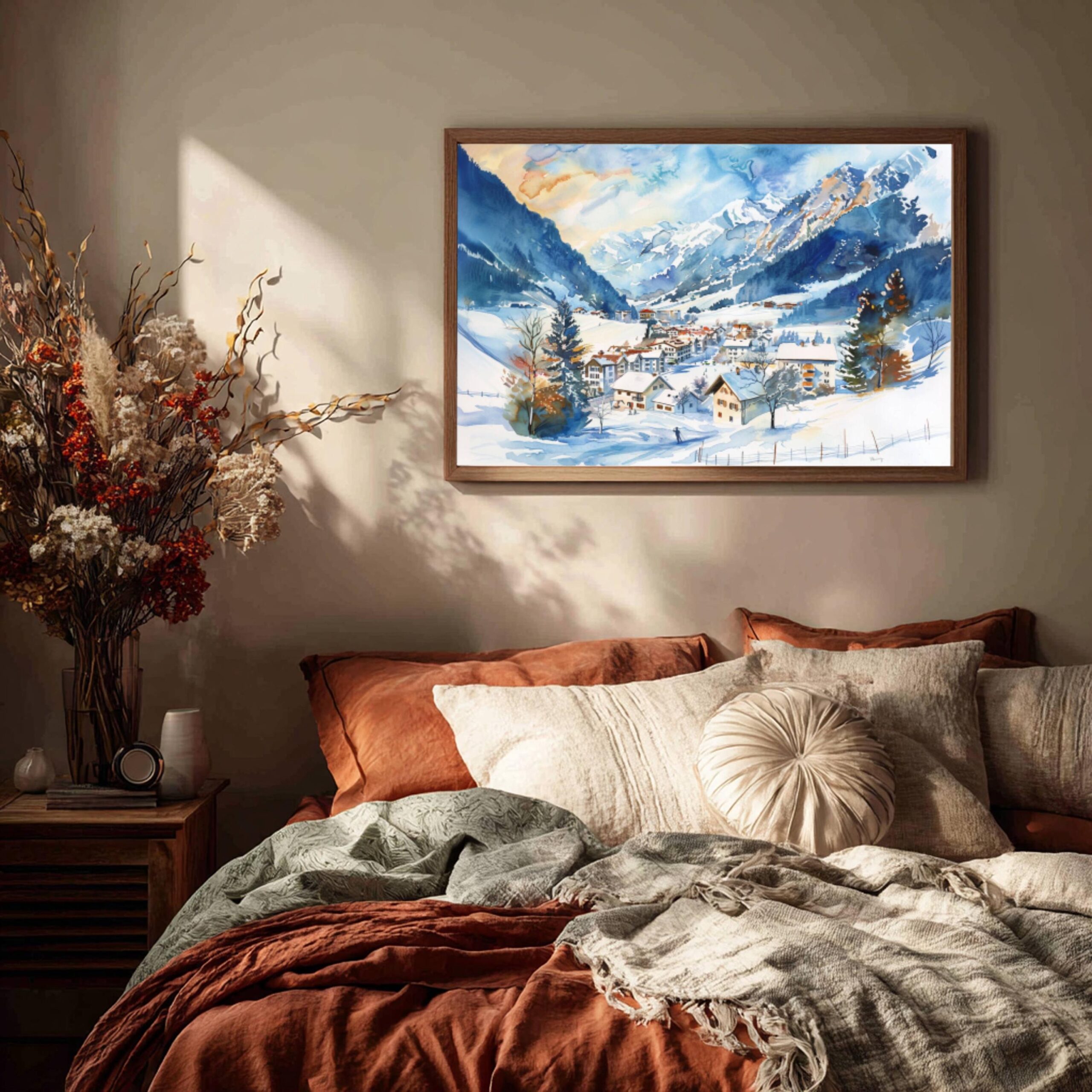 Engelberg Switzerland Europe Watercolor Print: Vacation Travel Art Poster - Image 5