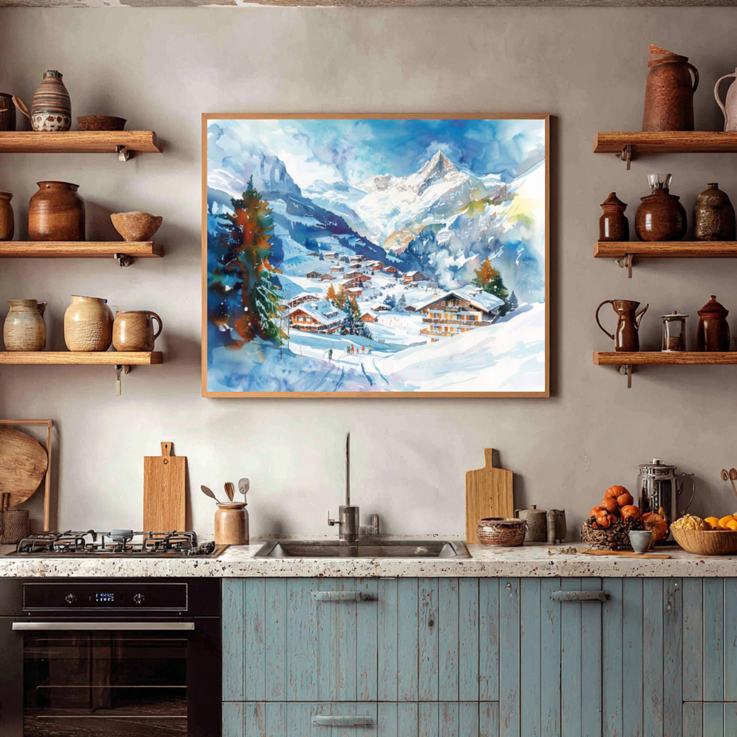 Grindelwald Switzerland Europe Watercolor Print: Vacation Travel Art Poster - Image 7