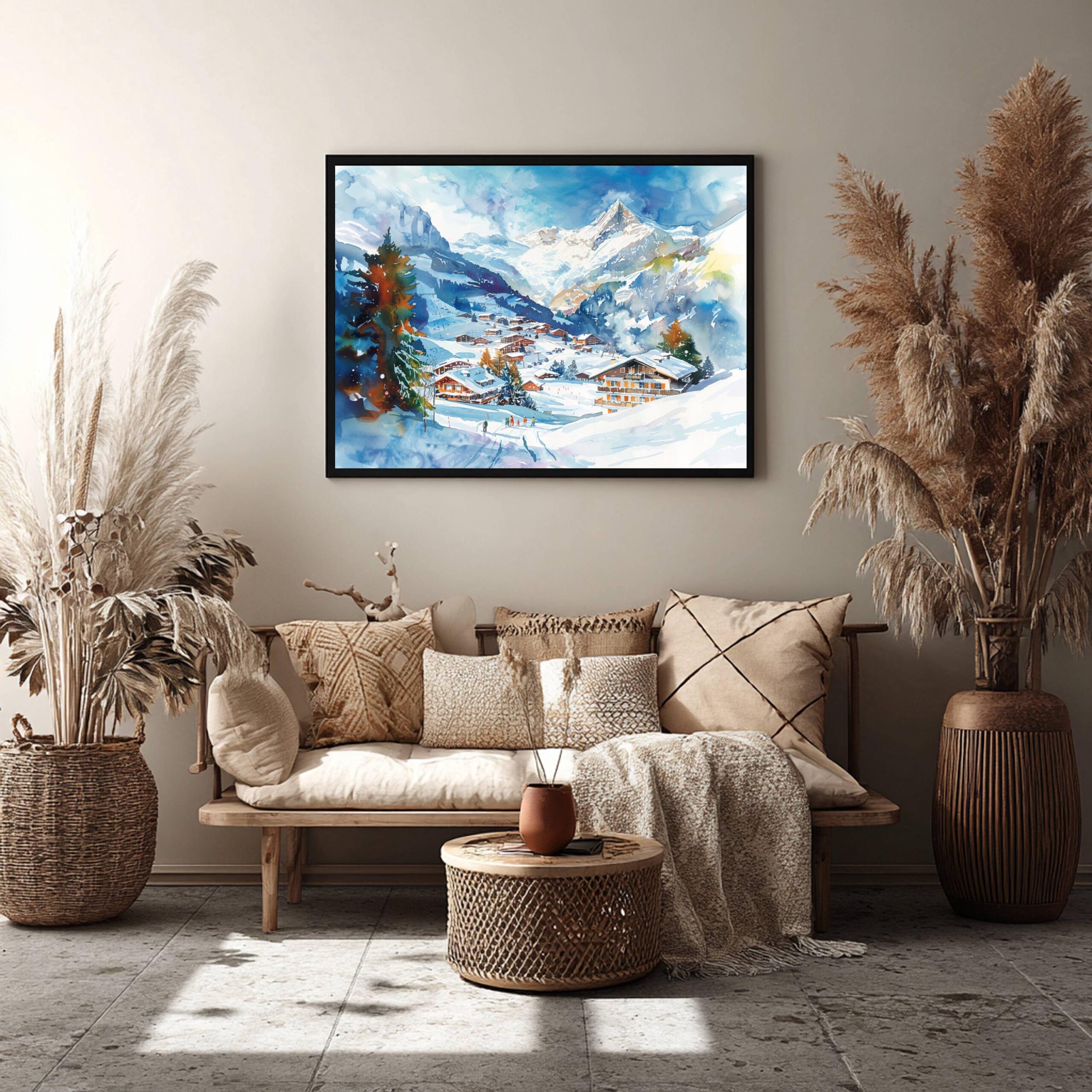 Grindelwald Switzerland Europe Watercolor Print: Vacation Travel Art Poster - Image 8