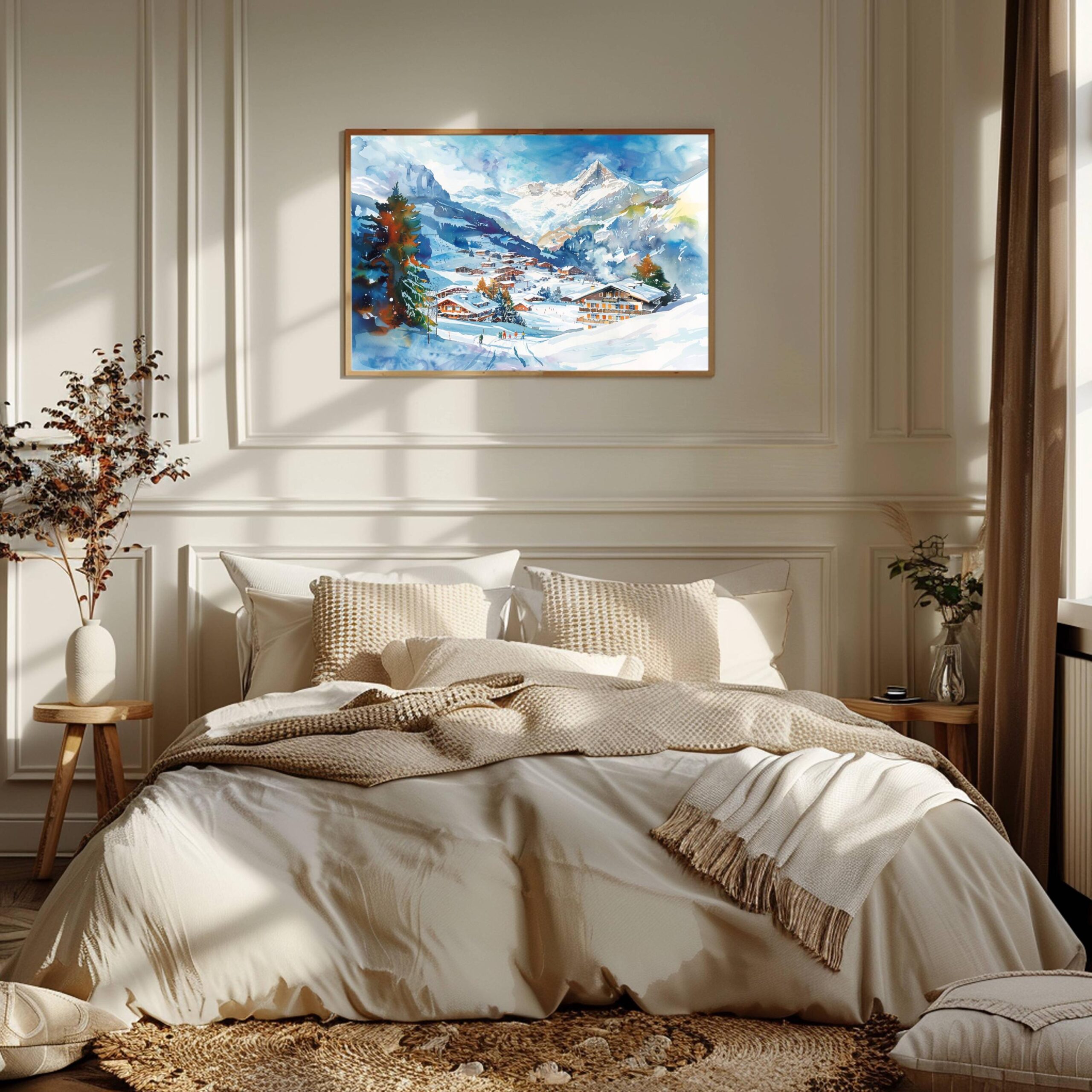 Grindelwald Switzerland Europe Watercolor Print: Vacation Travel Art Poster - Image 3