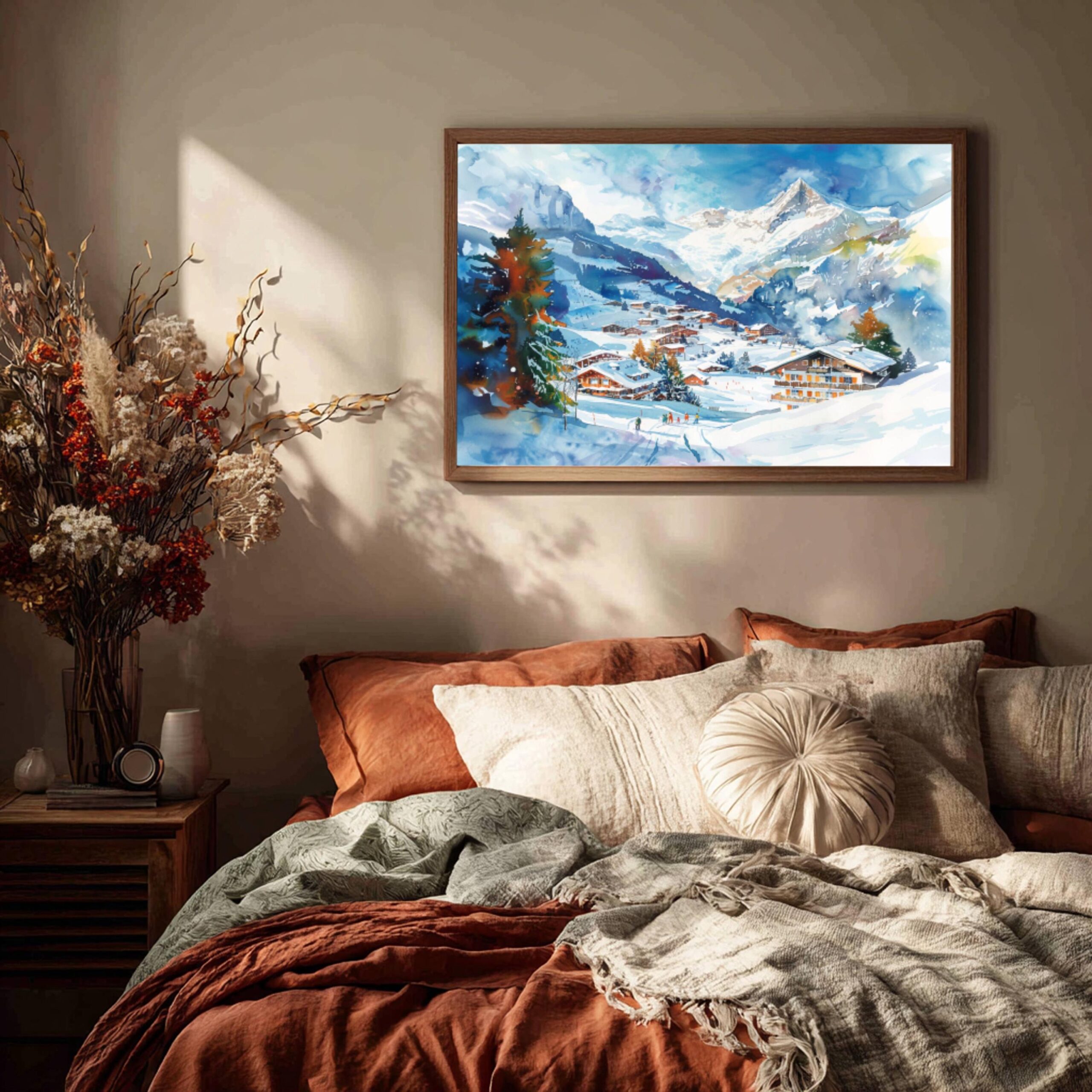 Grindelwald Switzerland Europe Watercolor Print: Vacation Travel Art Poster - Image 4