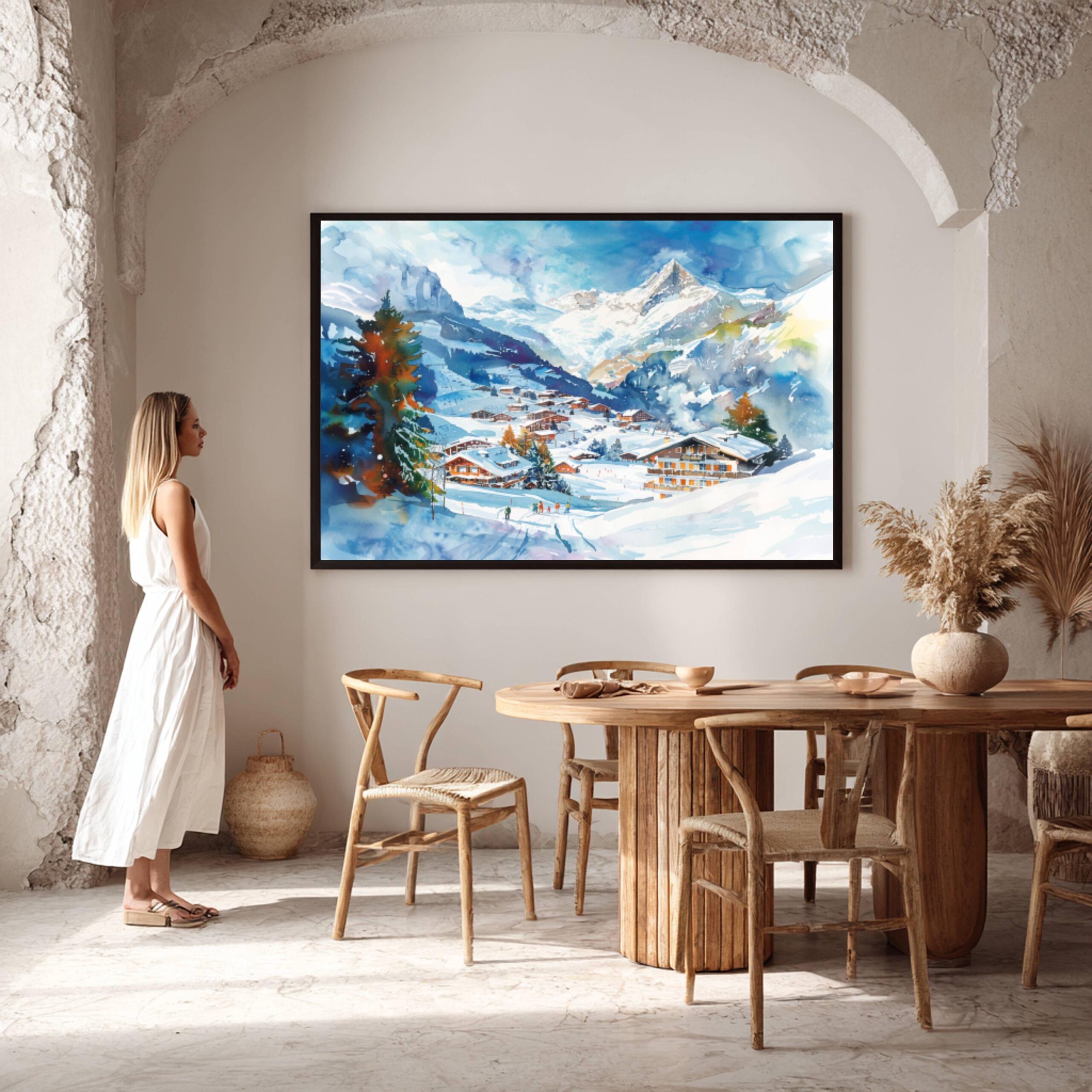 Grindelwald Switzerland Europe Watercolor Print: Vacation Travel Art Poster - Image 6
