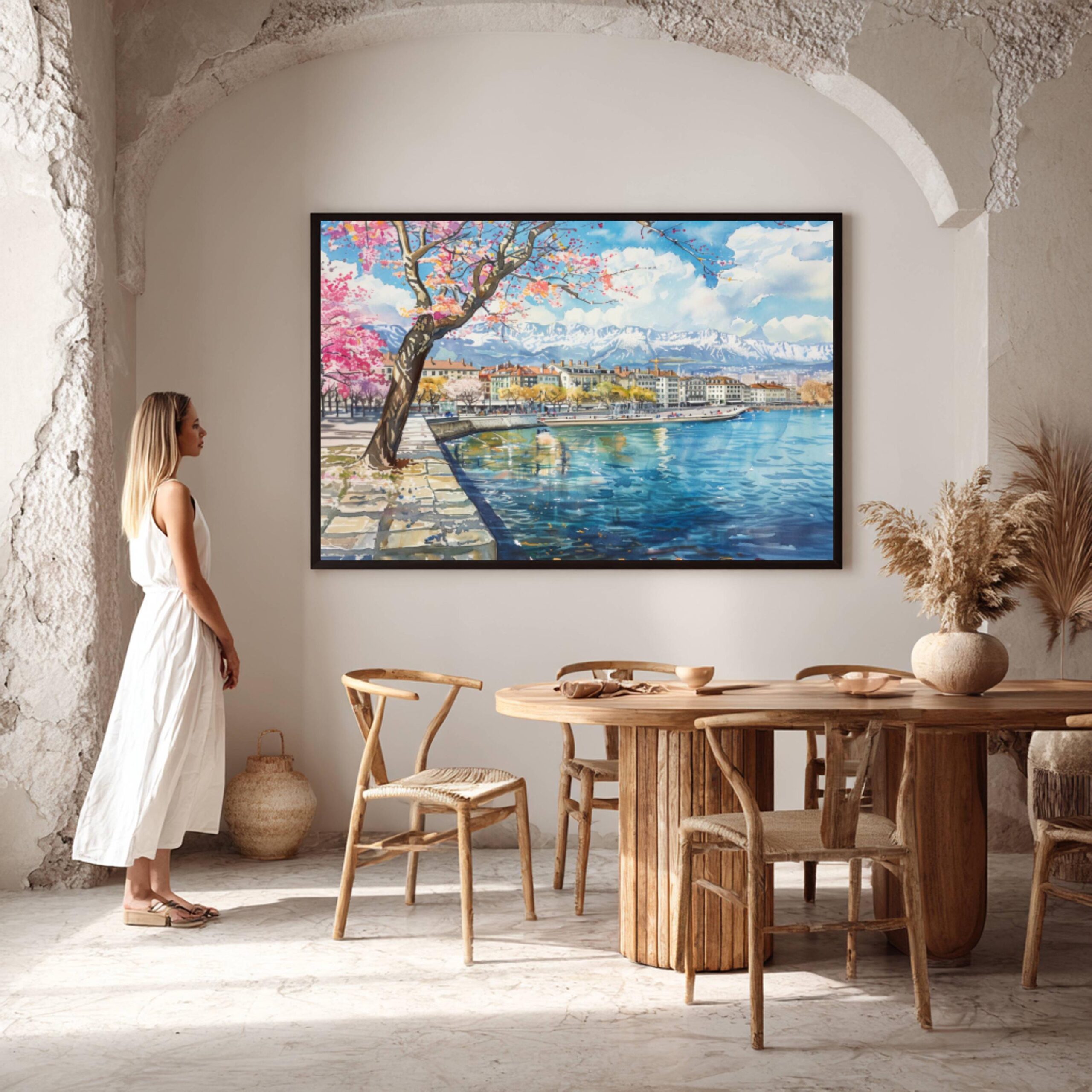 Geneva Switzerland Europe Watercolor Print: Vacation Travel Art Poster - Image 6