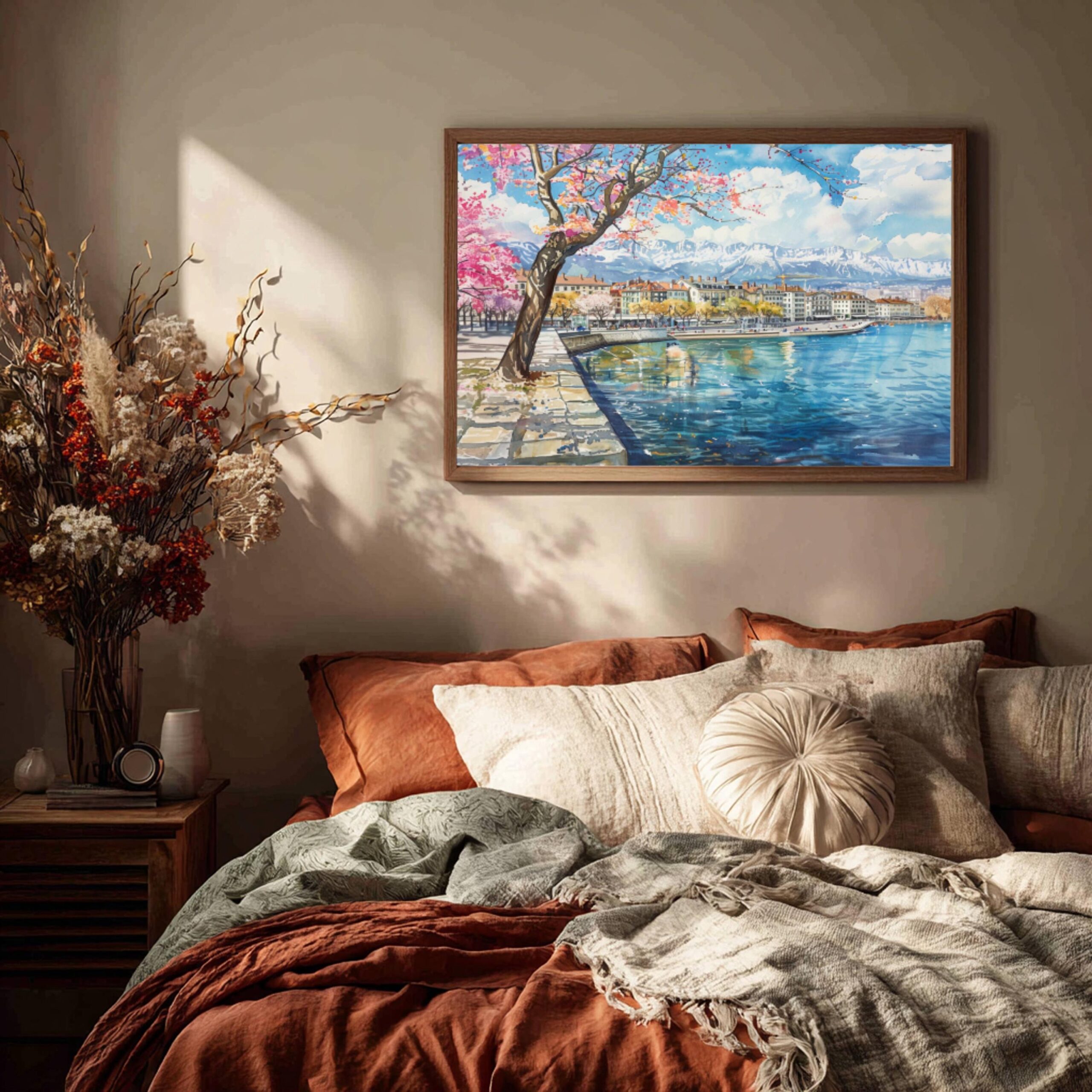 Geneva Switzerland Europe Watercolor Print: Vacation Travel Art Poster - Image 4