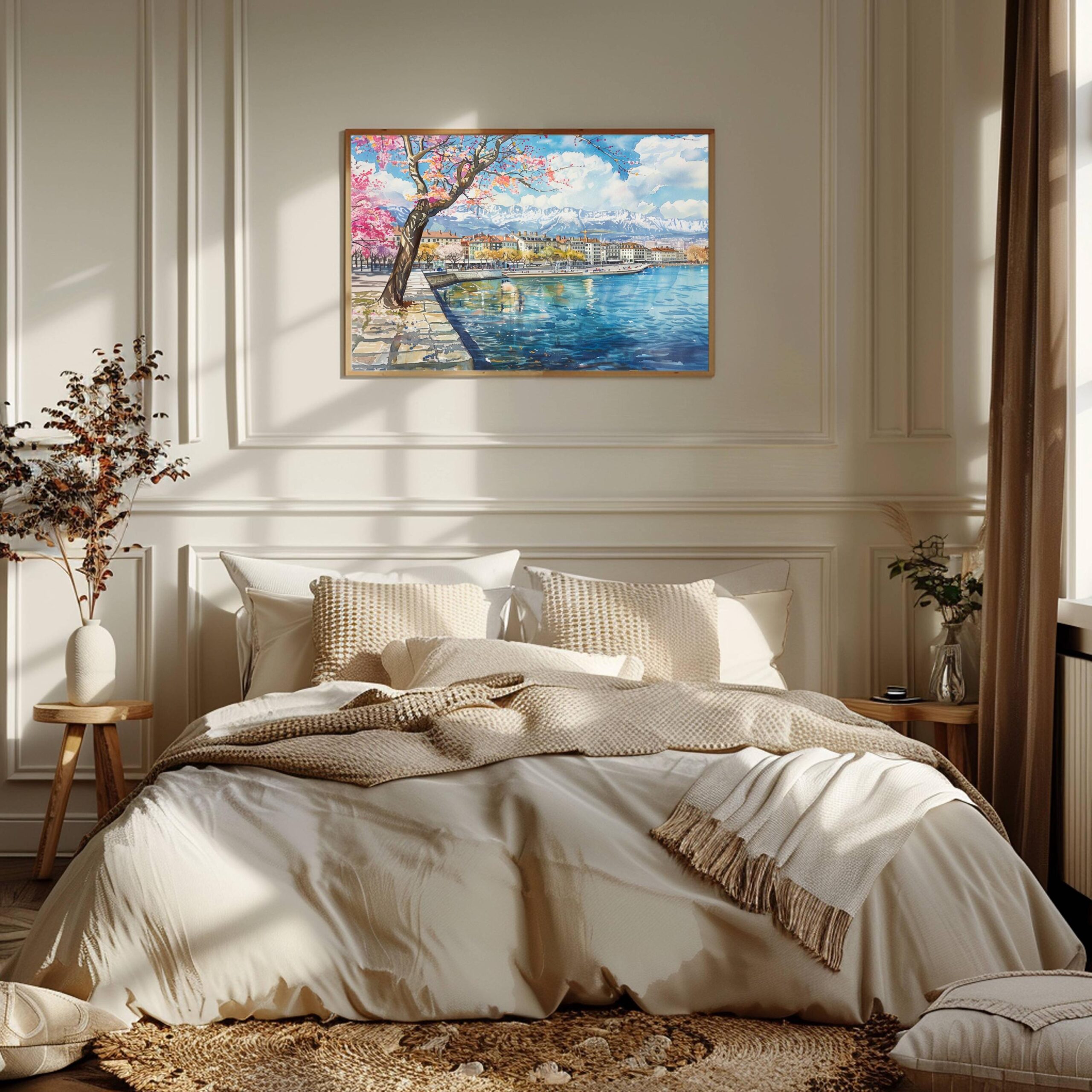 Geneva Switzerland Europe Watercolor Print: Vacation Travel Art Poster - Image 3