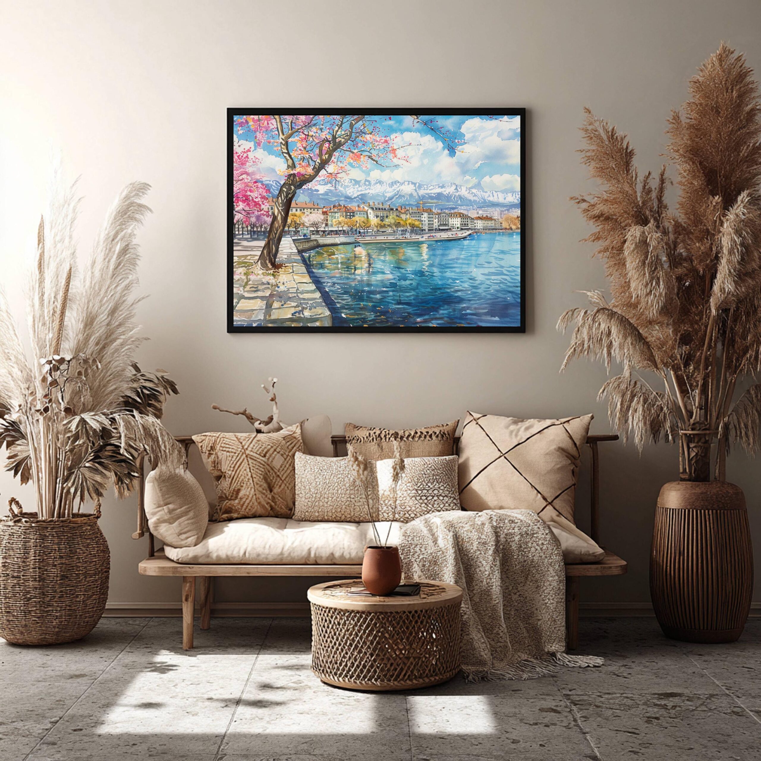 Geneva Switzerland Europe Watercolor Print: Vacation Travel Art Poster - Image 8