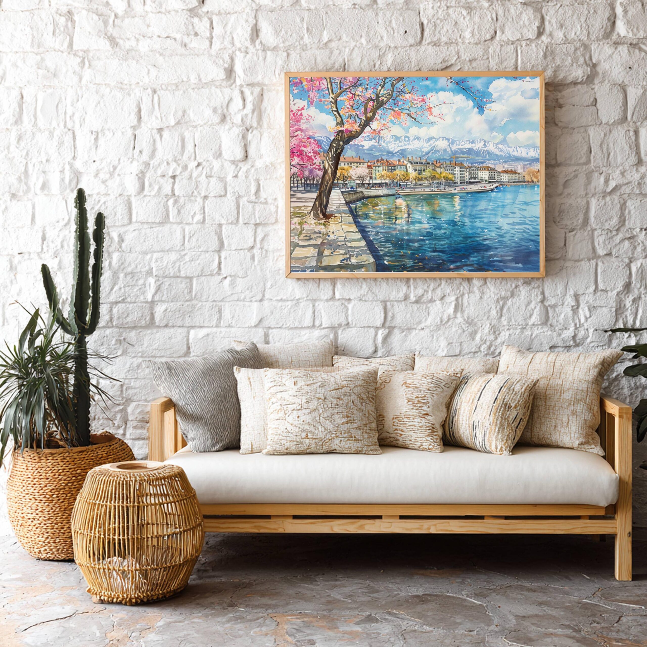 Geneva Switzerland Europe Watercolor Print: Vacation Travel Art Poster - Image 9