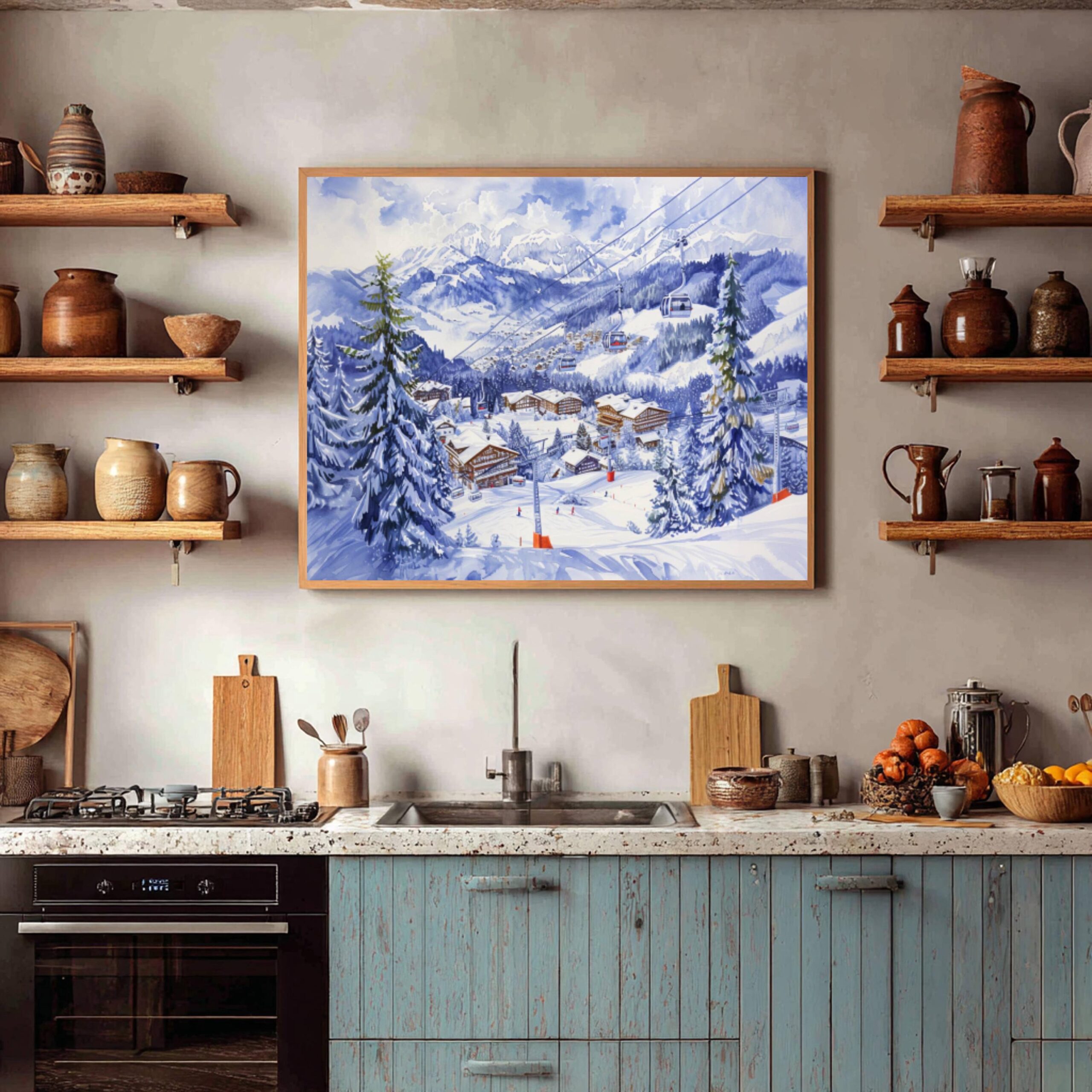 Gstaad Switzerland Europe Watercolor Print: Vacation Travel Art Poster - Image 7