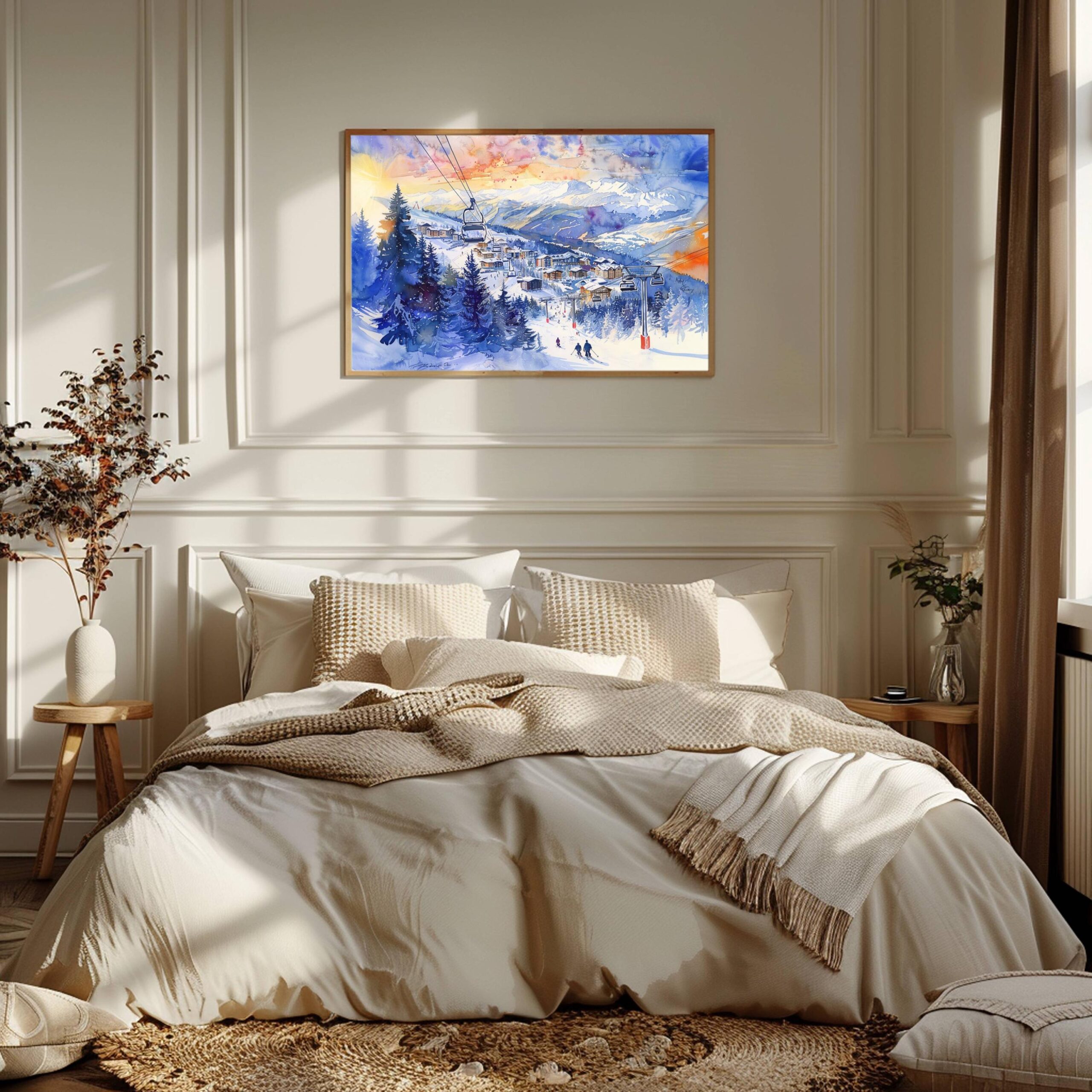Les Arcs France Watercolor Print: Europe Travel Art Poster - Image 3