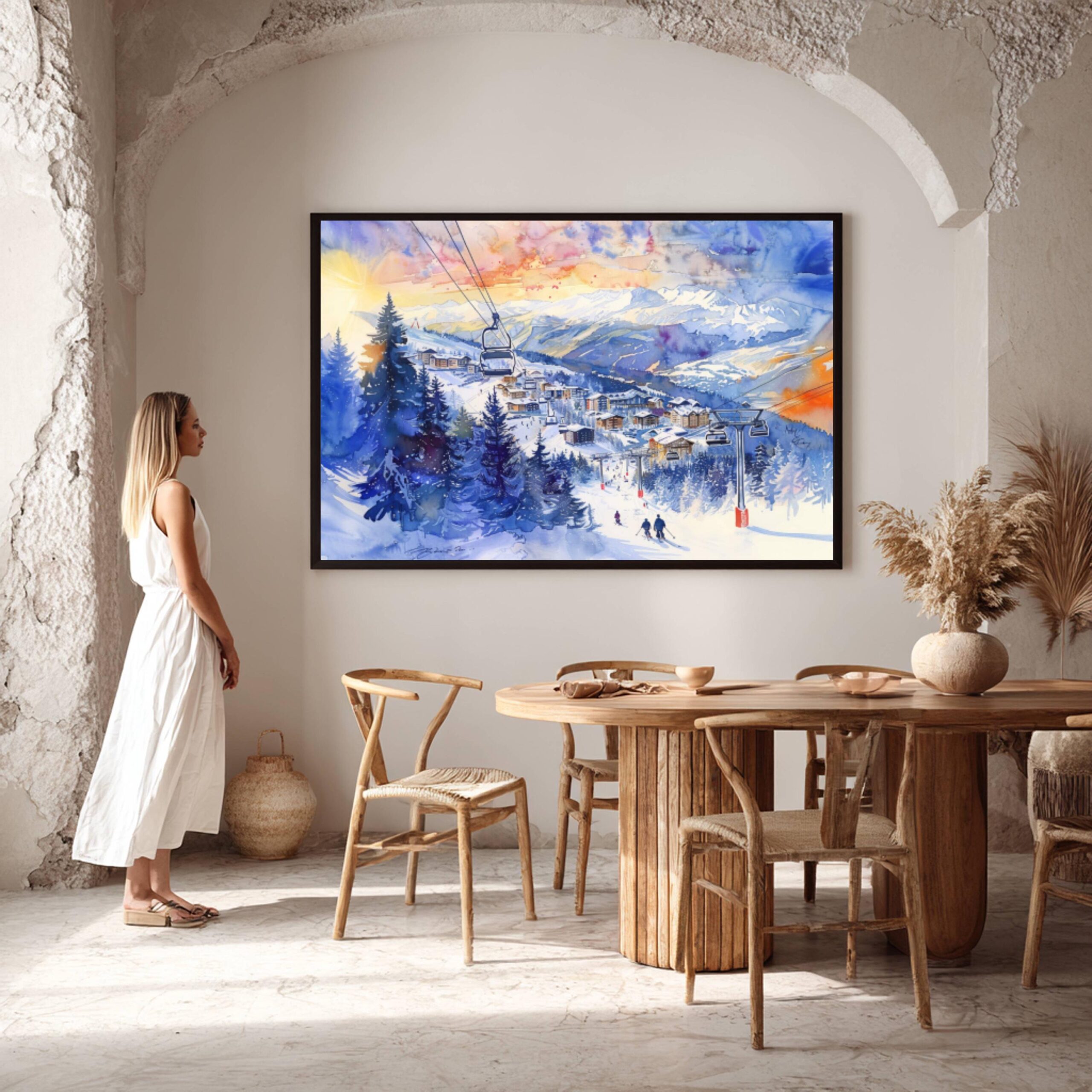 Les Arcs France Watercolor Print: Europe Travel Art Poster - Image 6