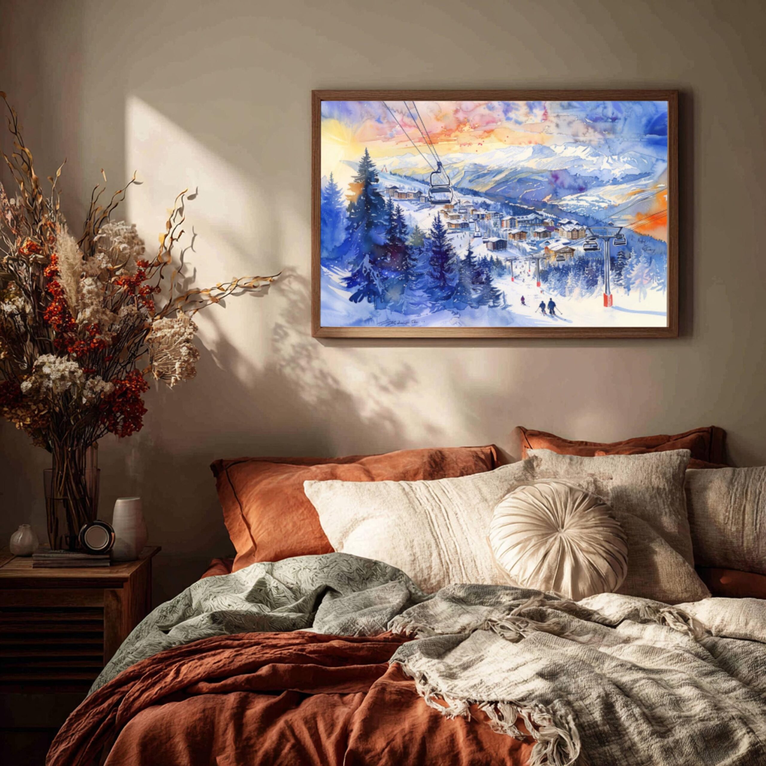 Les Arcs France Watercolor Print: Europe Travel Art Poster - Image 4
