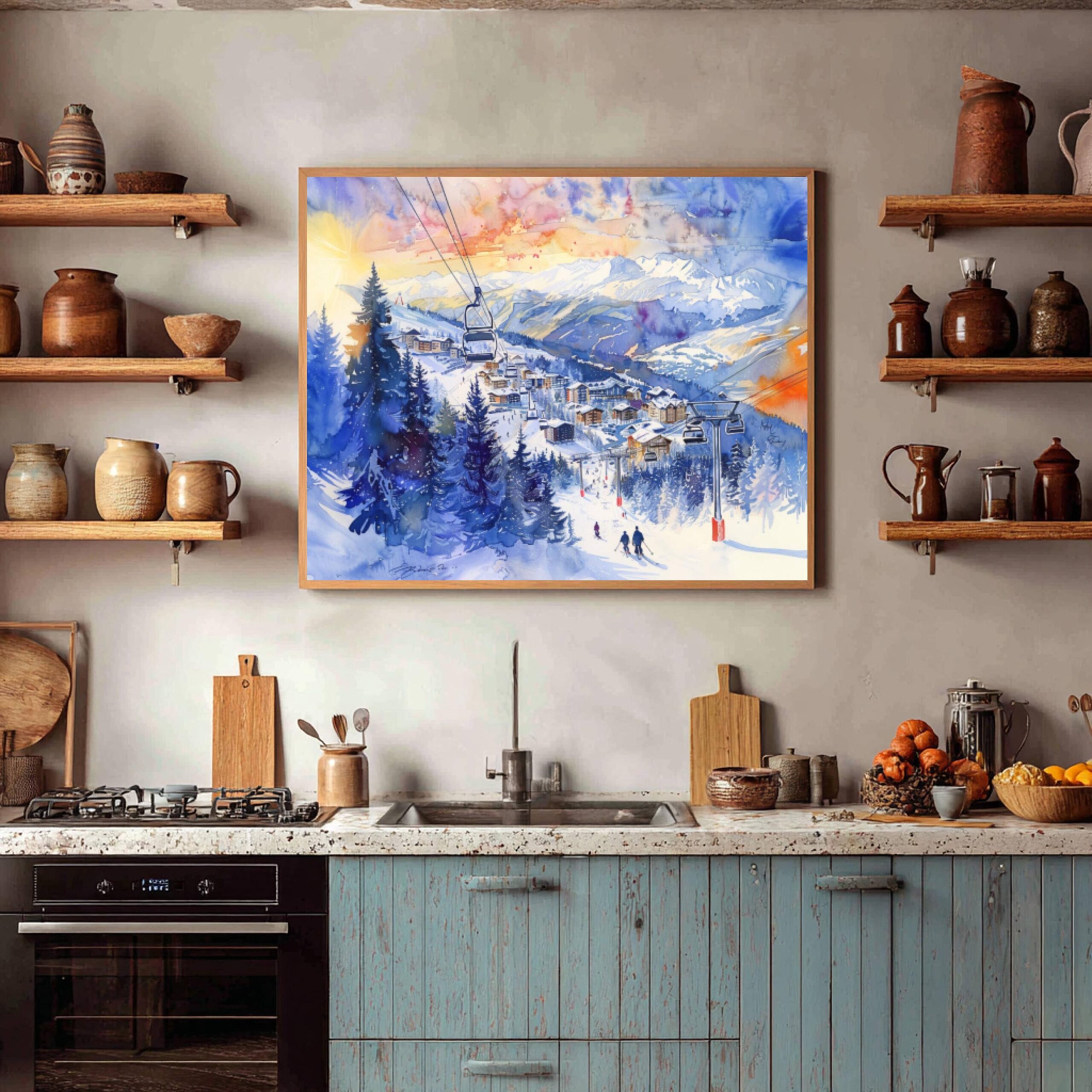 Les Arcs France Watercolor Print: Europe Travel Art Poster - Image 7