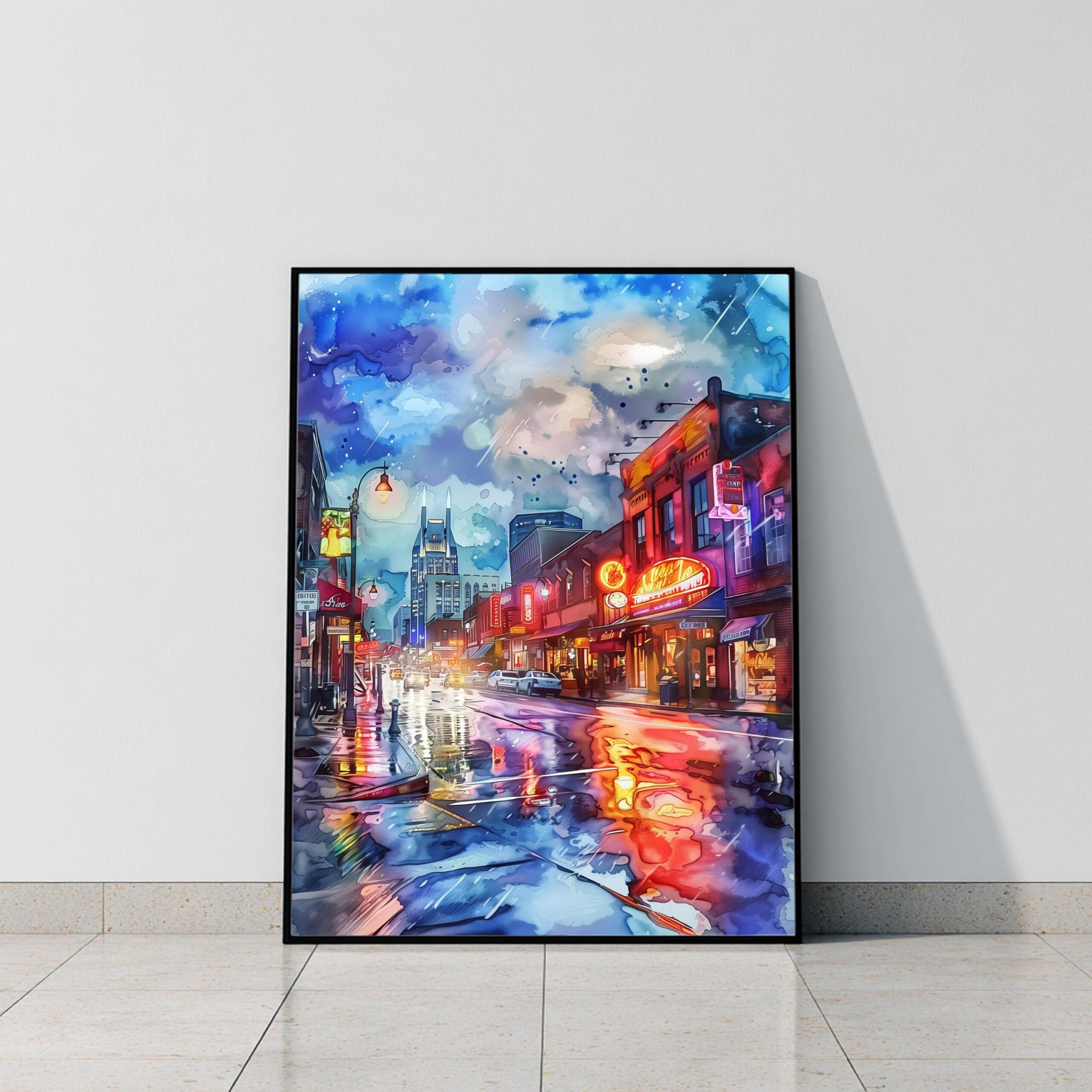 Music Row Nashville Tennessee USA Watercolor Print: American Travel Art Poster - Image 8