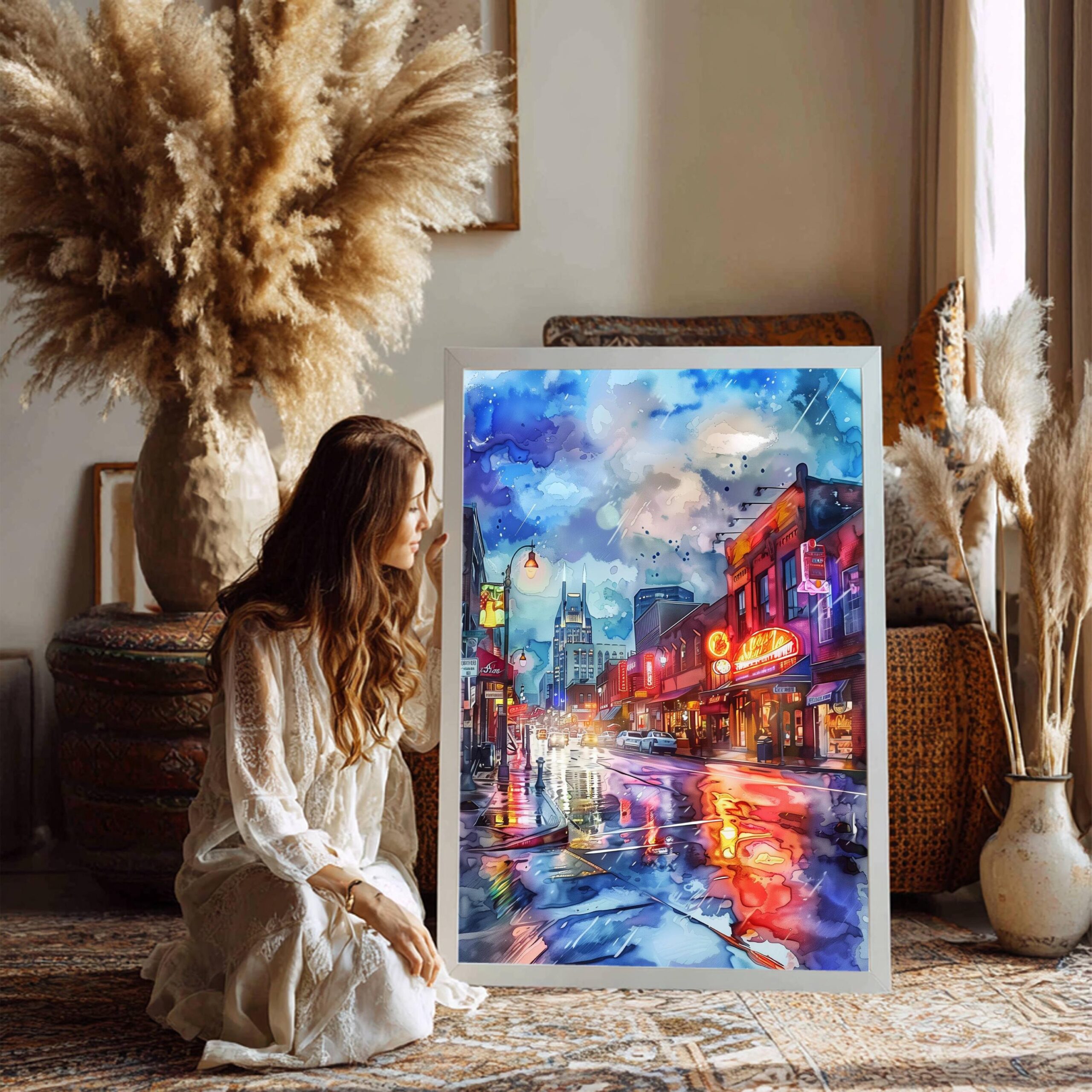 Music Row Nashville Tennessee USA Watercolor Print: American Travel Art Poster - Image 5