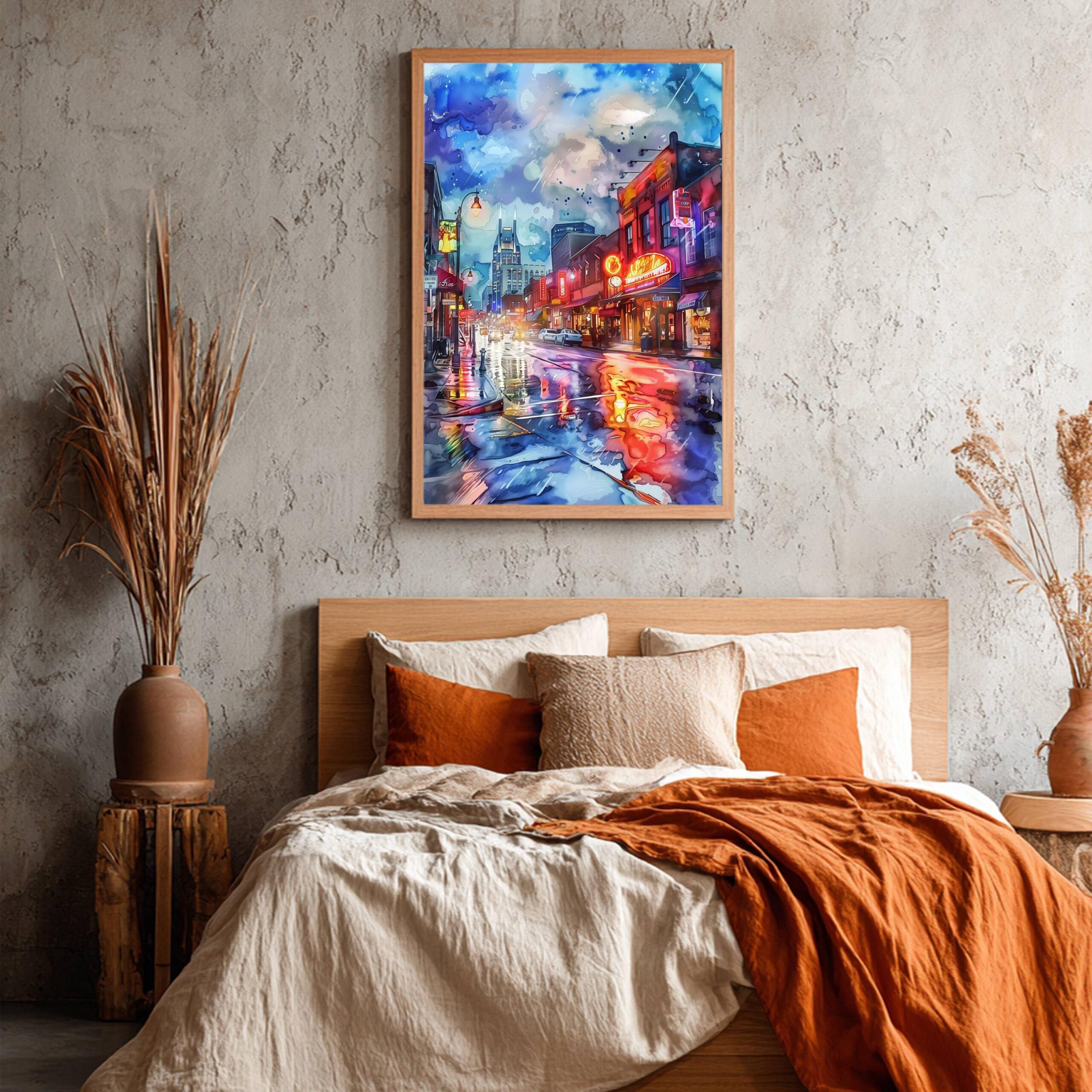 Music Row Nashville Tennessee USA Watercolor Print: American Travel Art Poster - Image 3