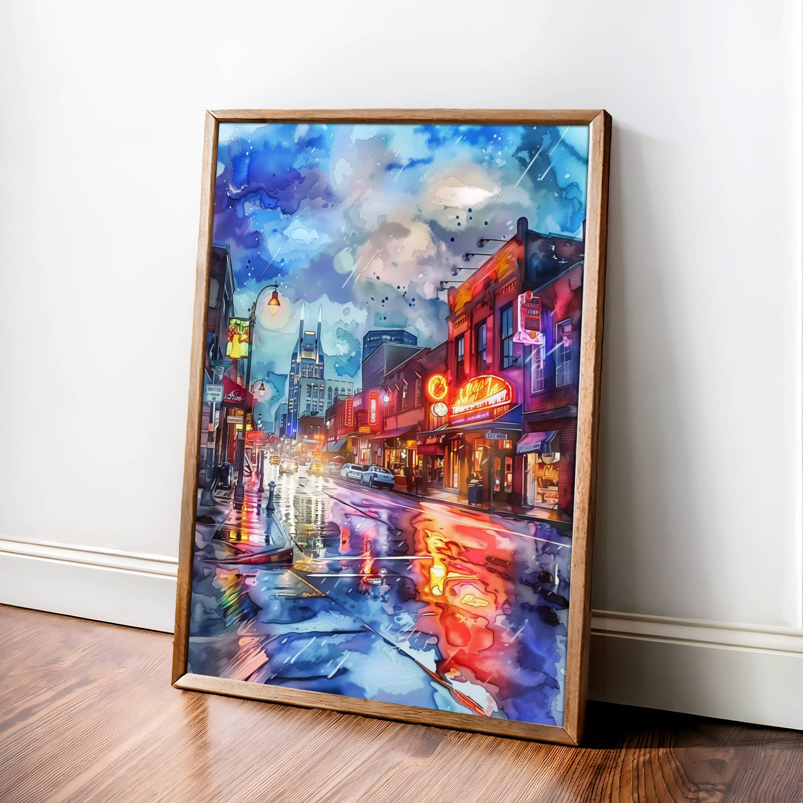 Music Row Nashville Tennessee USA Watercolor Print: American Travel Art Poster - Image 9